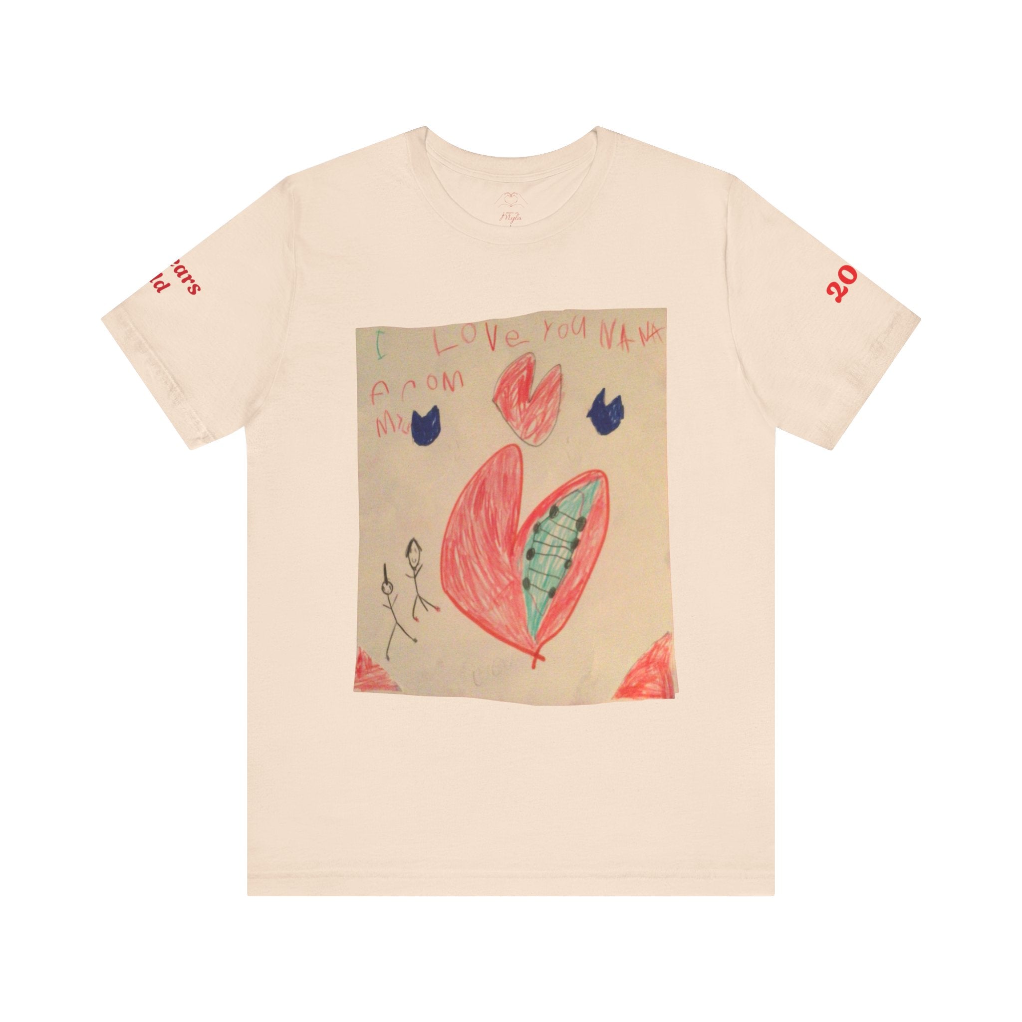 Love You Mom Kids Drawing Tee, Personalize your own Tee, Fun Family Gift, Casual Wear, Cute Birthday Shirt, Kids Art T-Shirt, Heart Design, Unisex Tee
