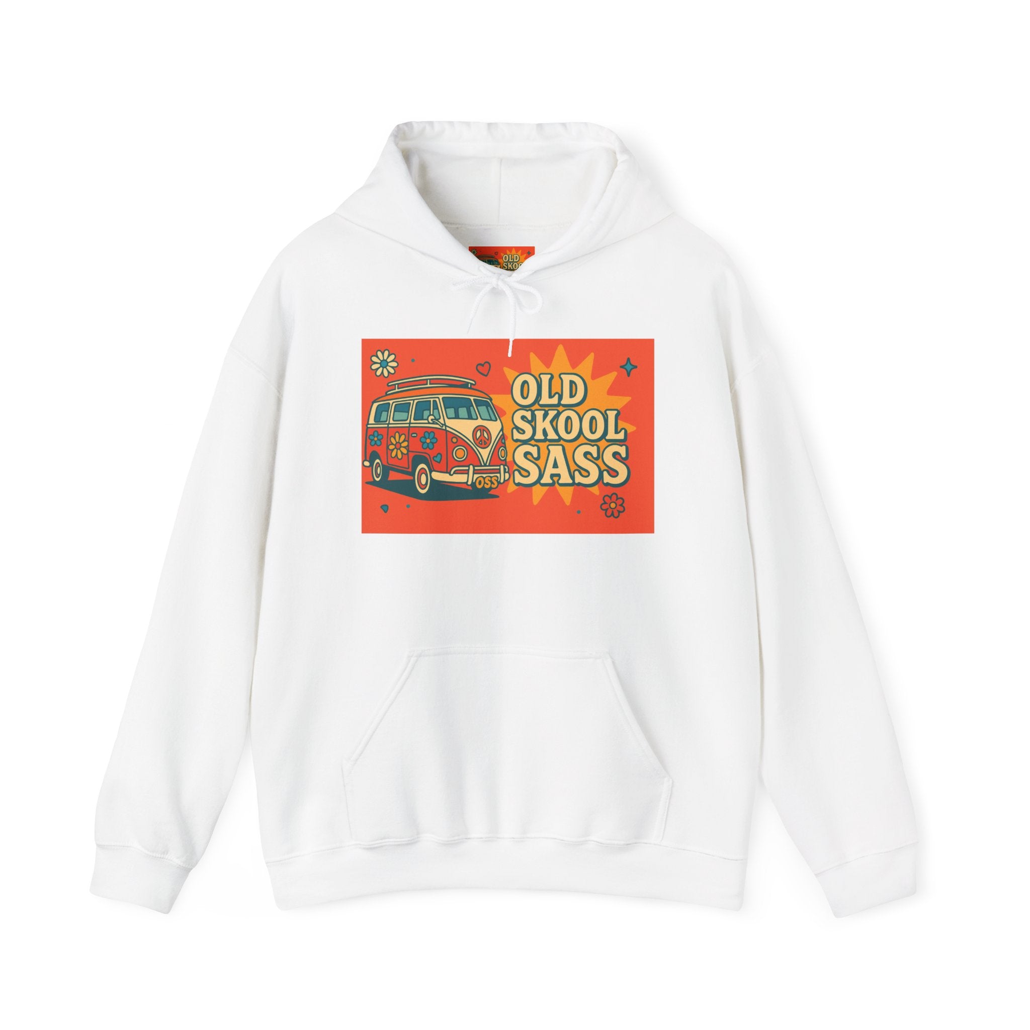 Retro Van Hoodie - Old Skool Sass Sweatshirt, Stylish Gift for Friends, Cozy Casual Wear, Hipster Fashion, Festival Clothing