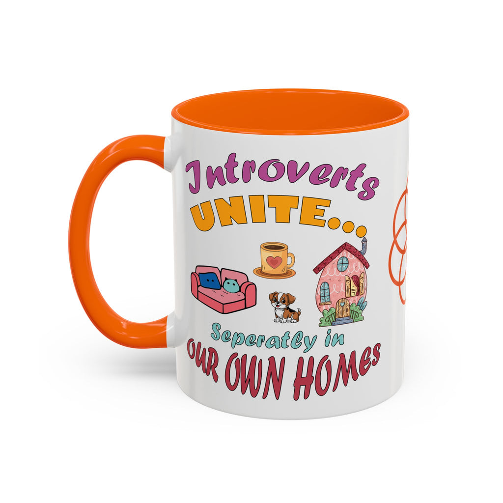 Introverts Unite Coffee Mug | Black Accent Mug for Coffee Lovers | Perfect Gift for Introverts | Home Office Decor | Fun Mug for Tea