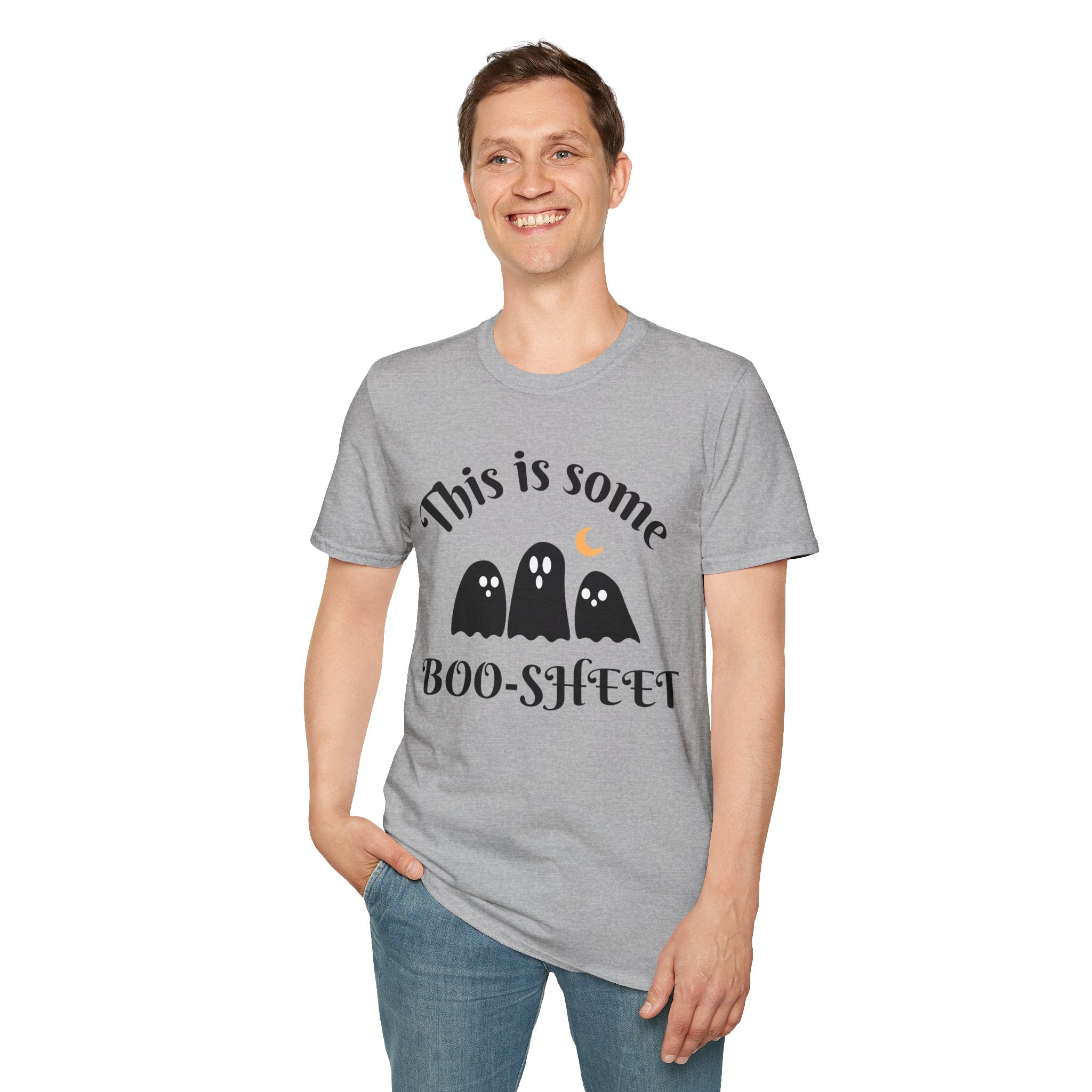 Unisex Halloween Graphic T-Shirt - This is Some Boo-Sheet, Funny Ghost Tee, Halloween Apparel, Fall Festival Shirt, Spooky Gift Idea
