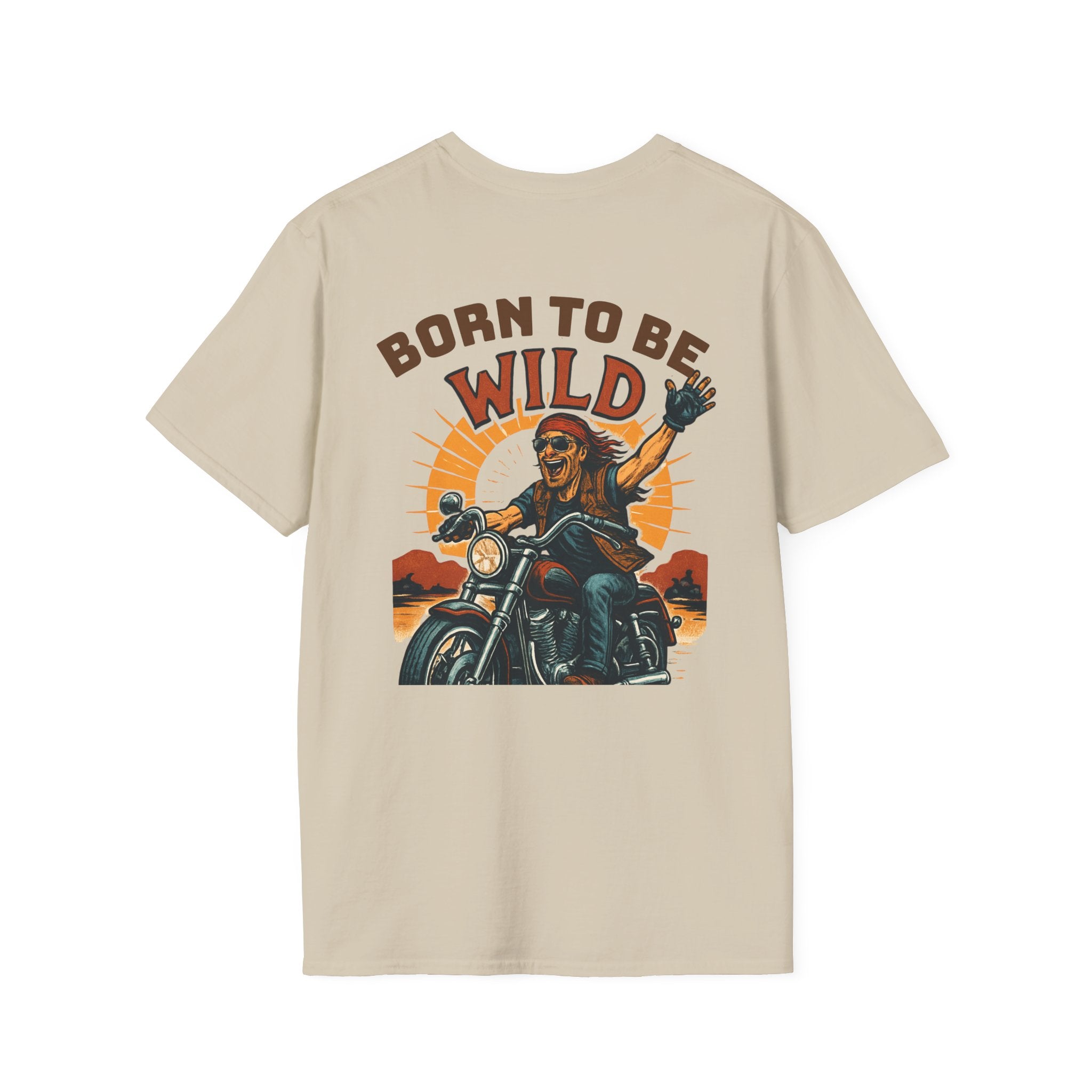 Born to Be Wild Unisex Softstyle T-Shirt, Motorcycle Lover Gift, Adventure Shirt, Biker Tee, Casual Wear, Outdoor Fun, Retro Graphic T