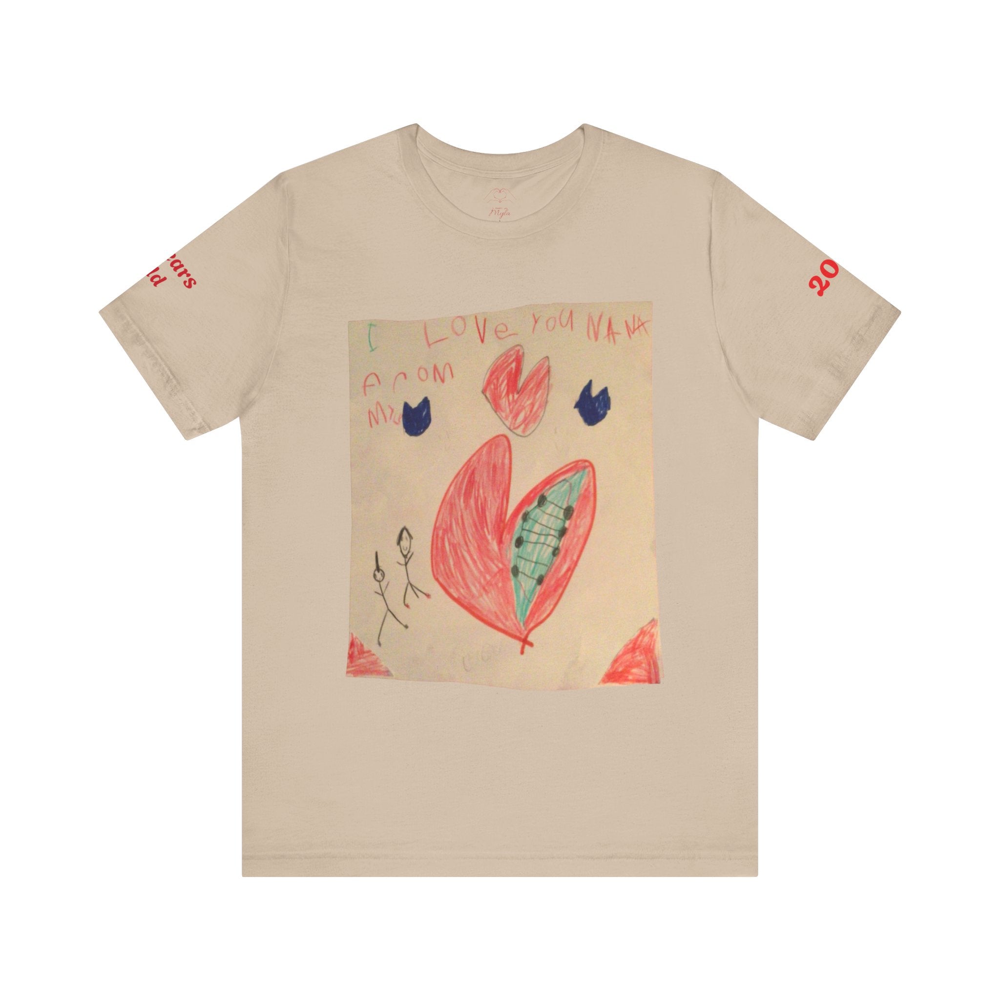 Love You Mom Kids Drawing Tee, Personalize your own Tee, Fun Family Gift, Casual Wear, Cute Birthday Shirt, Kids Art T-Shirt, Heart Design, Unisex Tee