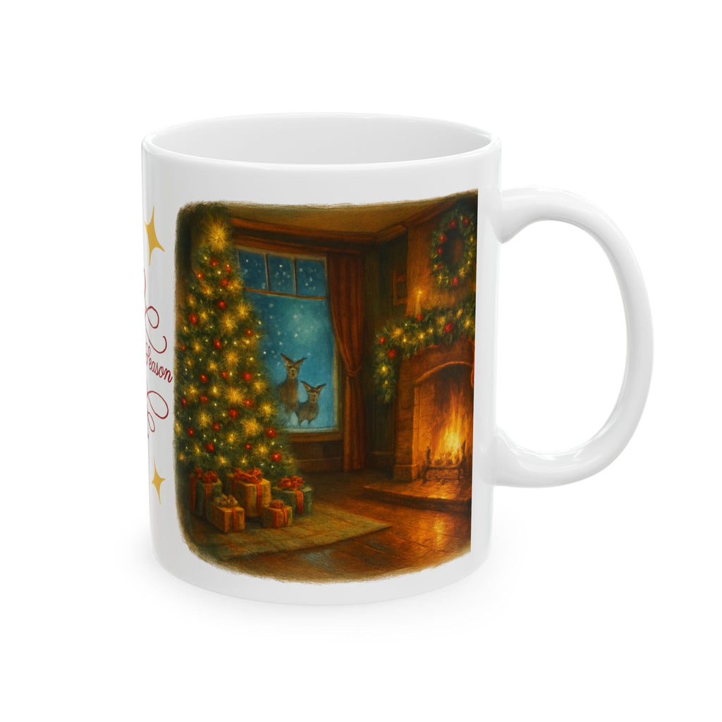 Festive Holiday Ceramic Mug, Christmas Cup, Seasonal Drinkware, Cozy Home Decor, Gift for Coffee Lovers
