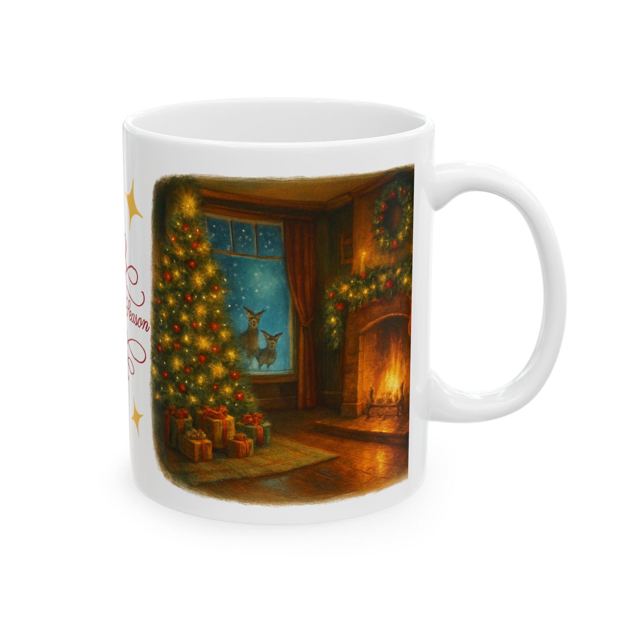 Festive Holiday Ceramic Mug, Christmas Cup, Seasonal Drinkware, Cozy Home Decor, Gift for Coffee Lovers