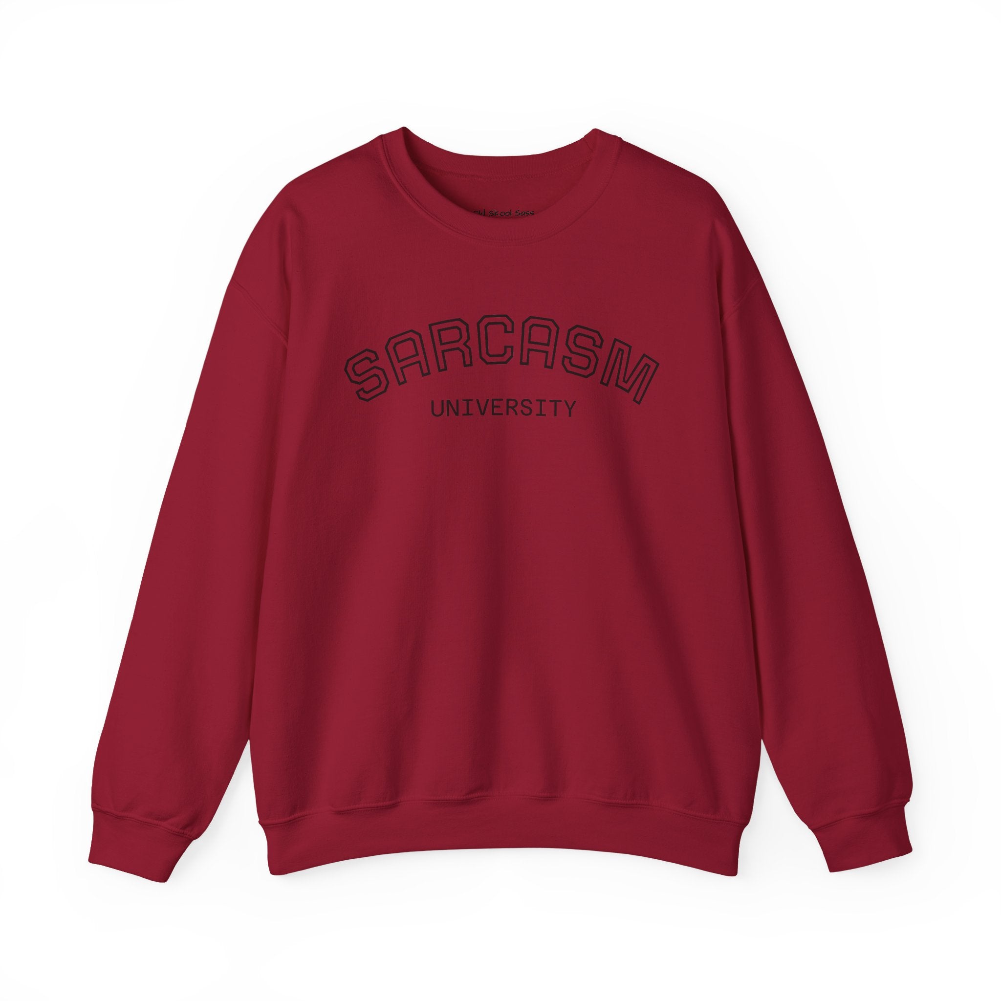 Sarcasm University Sweatshirt, Funny Crewneck Sweatshirt, Gift for Friends, Humor Apparel, Cozy Unisex Sweatshirt