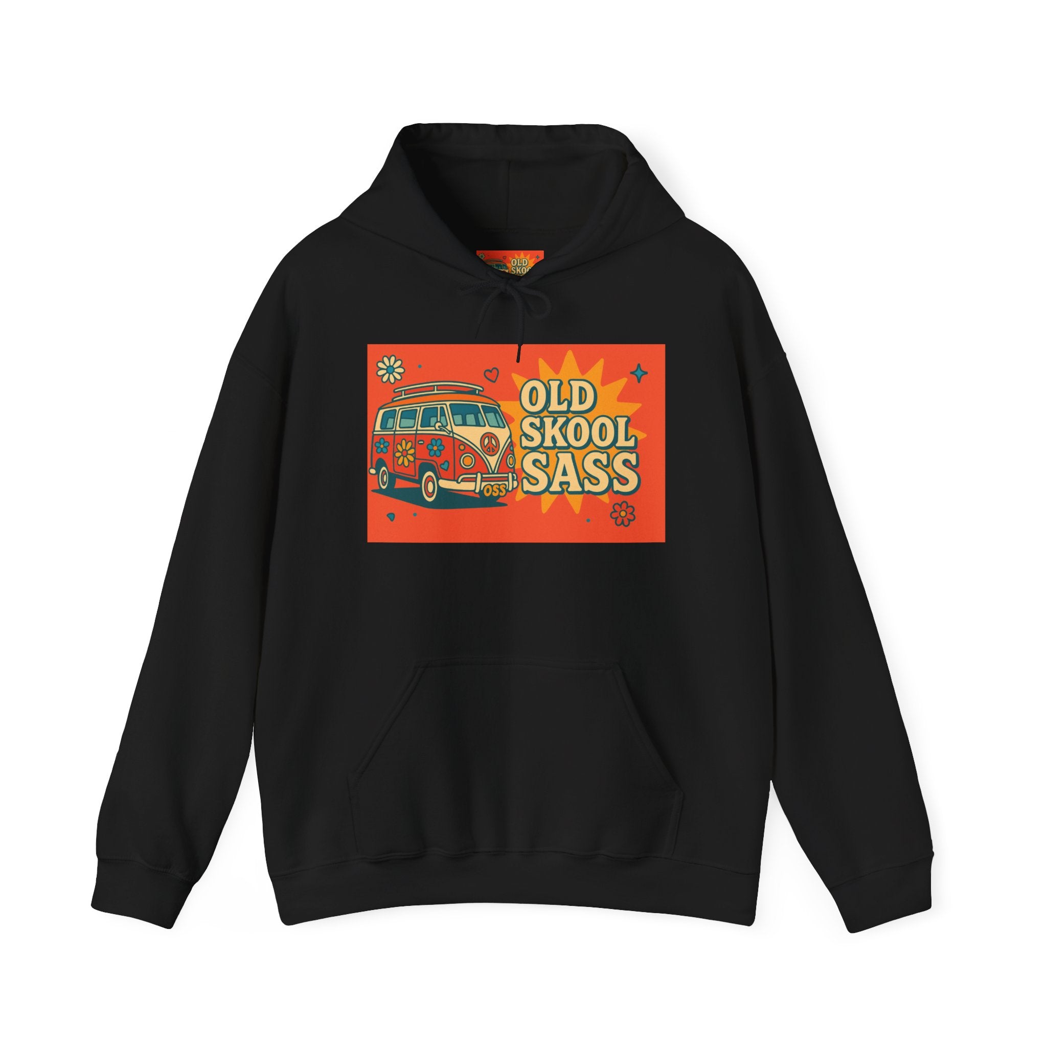 Retro Van Hoodie - Old Skool Sass Sweatshirt, Stylish Gift for Friends, Cozy Casual Wear, Hipster Fashion, Festival Clothing