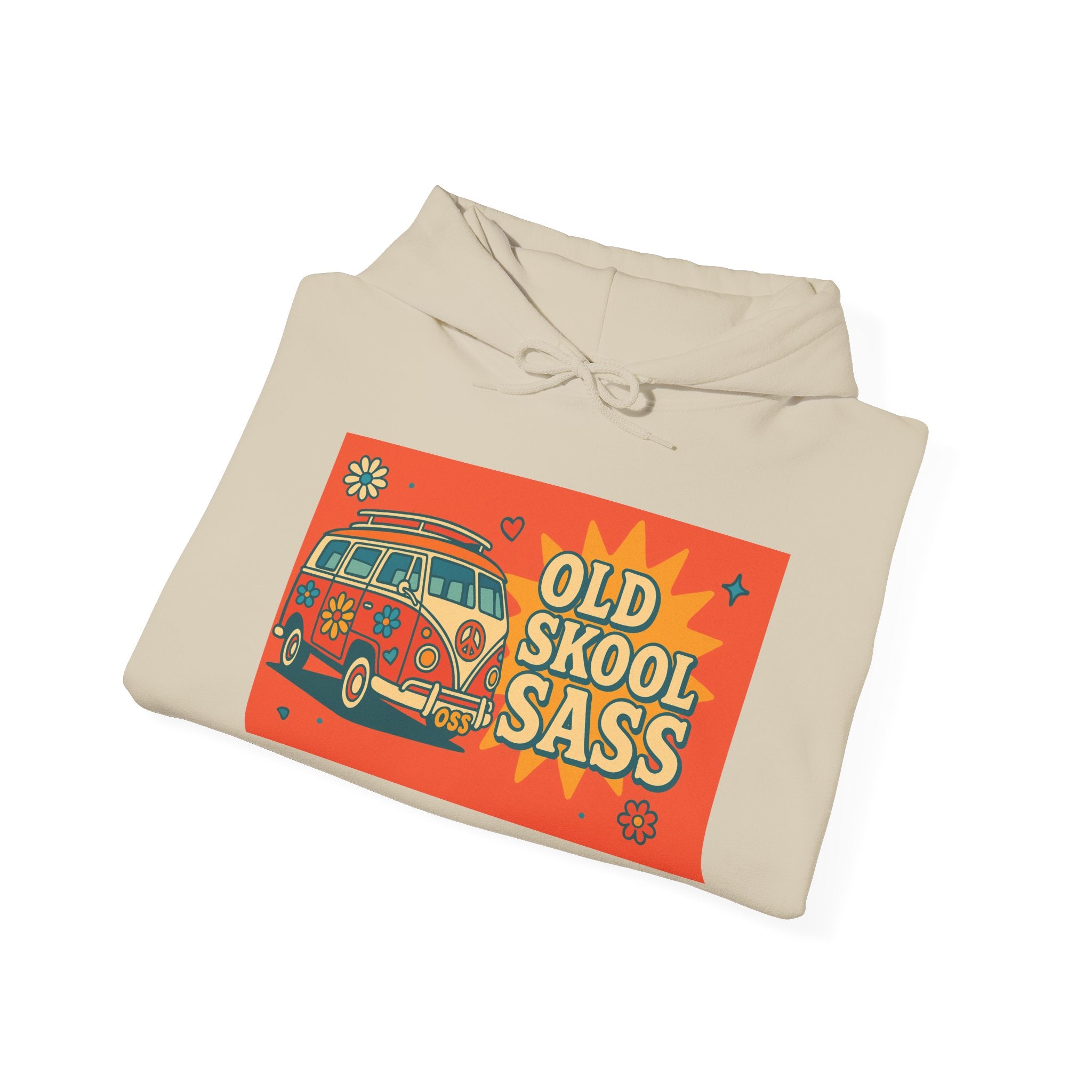 Retro Van Hoodie - Old Skool Sass Sweatshirt, Stylish Gift for Friends, Cozy Casual Wear, Hipster Fashion, Festival Clothing