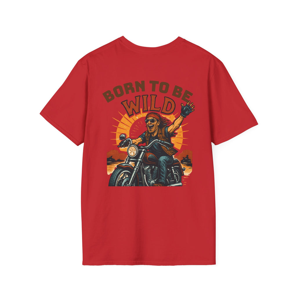 Born to Be Wild Unisex Softstyle T-Shirt, Motorcycle Lover Gift, Adventure Shirt, Biker Tee, Casual Wear, Outdoor Fun, Retro Graphic T