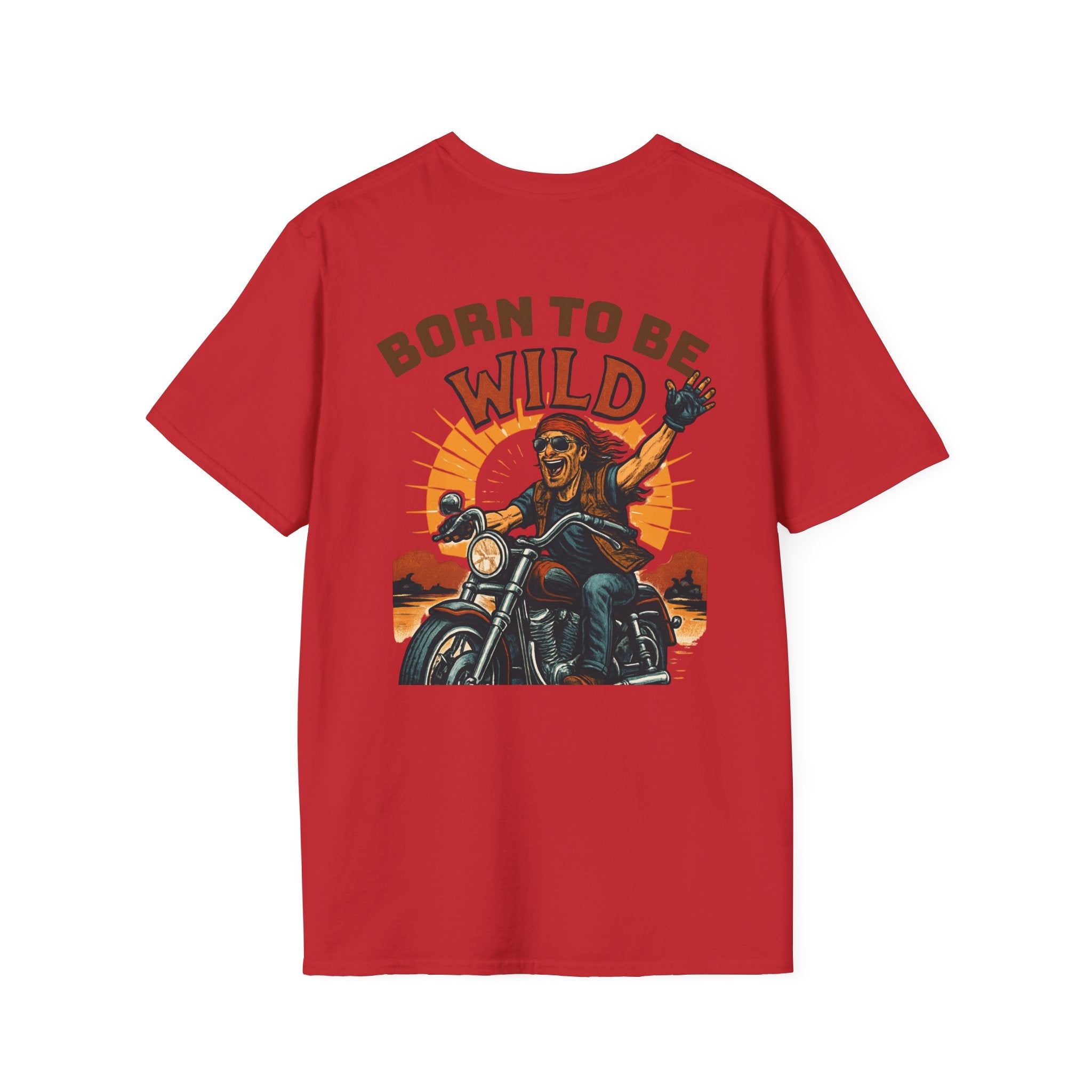 Born to Be Wild Unisex Softstyle T-Shirt, Motorcycle Lover Gift, Adventure Shirt, Biker Tee, Casual Wear, Outdoor Fun, Retro Graphic T