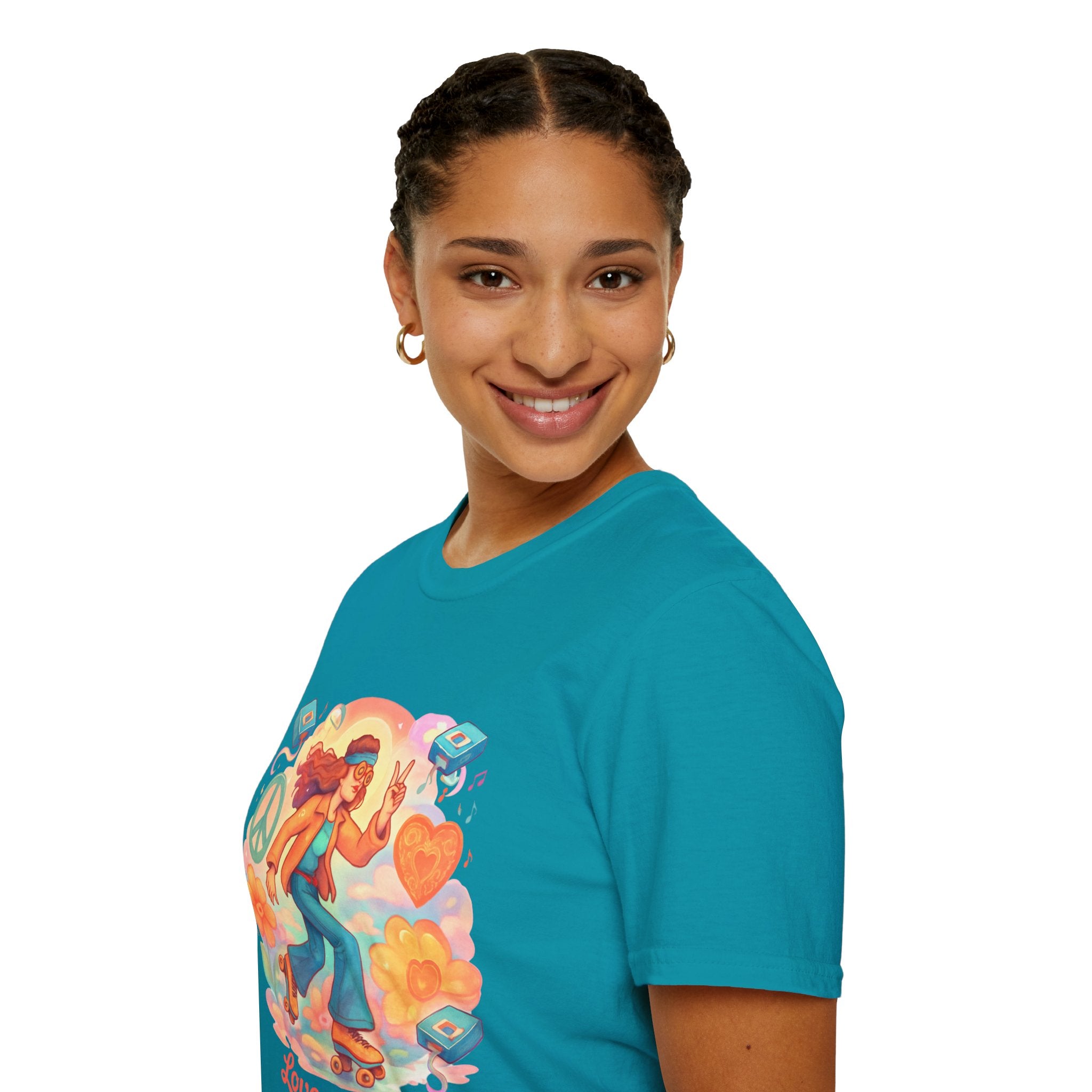 Retro Love & Peace Graphic Tee, Unisex T-Shirt, Vintage Style Shirt, 70s Inspired Apparel, Peace Sign Clothing, Festival Outfit