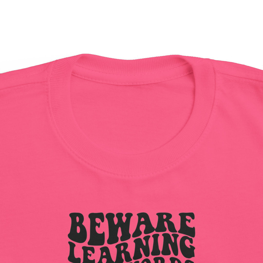 Beware Toddler T-Shirt - Beware Learning Bad Words, Cute Kids Tee, Funny Toddler Gift, Trendy Kids Apparel, Playful T-Shirt