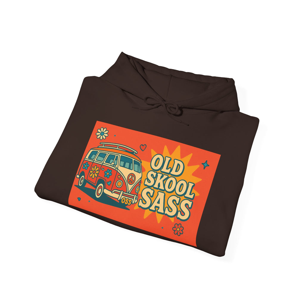 Retro Van Hoodie - Old Skool Sass Sweatshirt, Stylish Gift for Friends, Cozy Casual Wear, Hipster Fashion, Festival Clothing