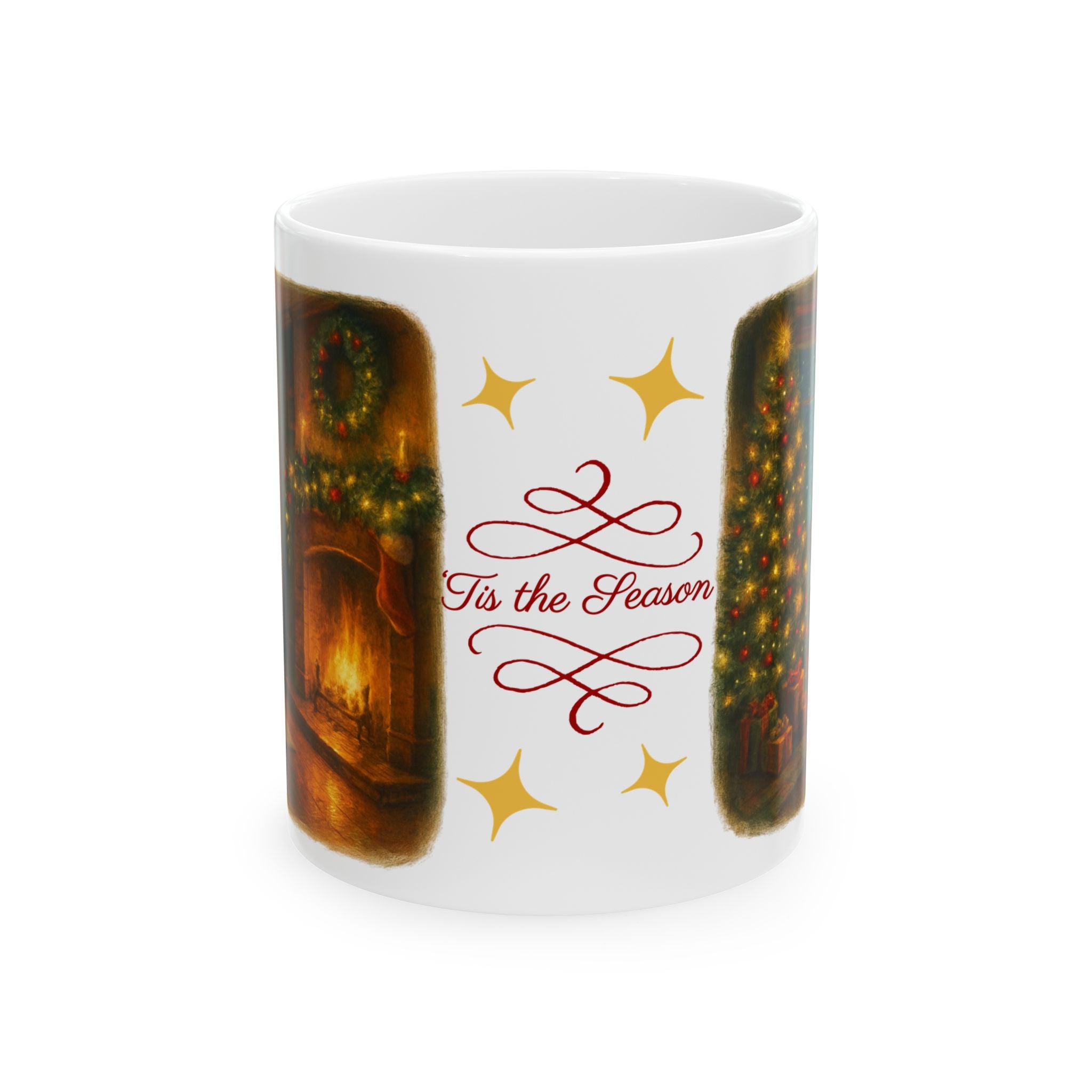 Festive Holiday Ceramic Mug, Christmas Cup, Seasonal Drinkware, Cozy Home Decor, Gift for Coffee Lovers