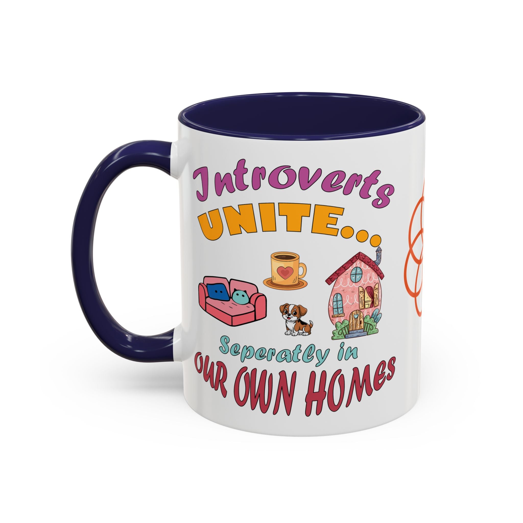 Introverts Unite Coffee Mug | Black Accent Mug for Coffee Lovers | Perfect Gift for Introverts | Home Office Decor | Fun Mug for Tea