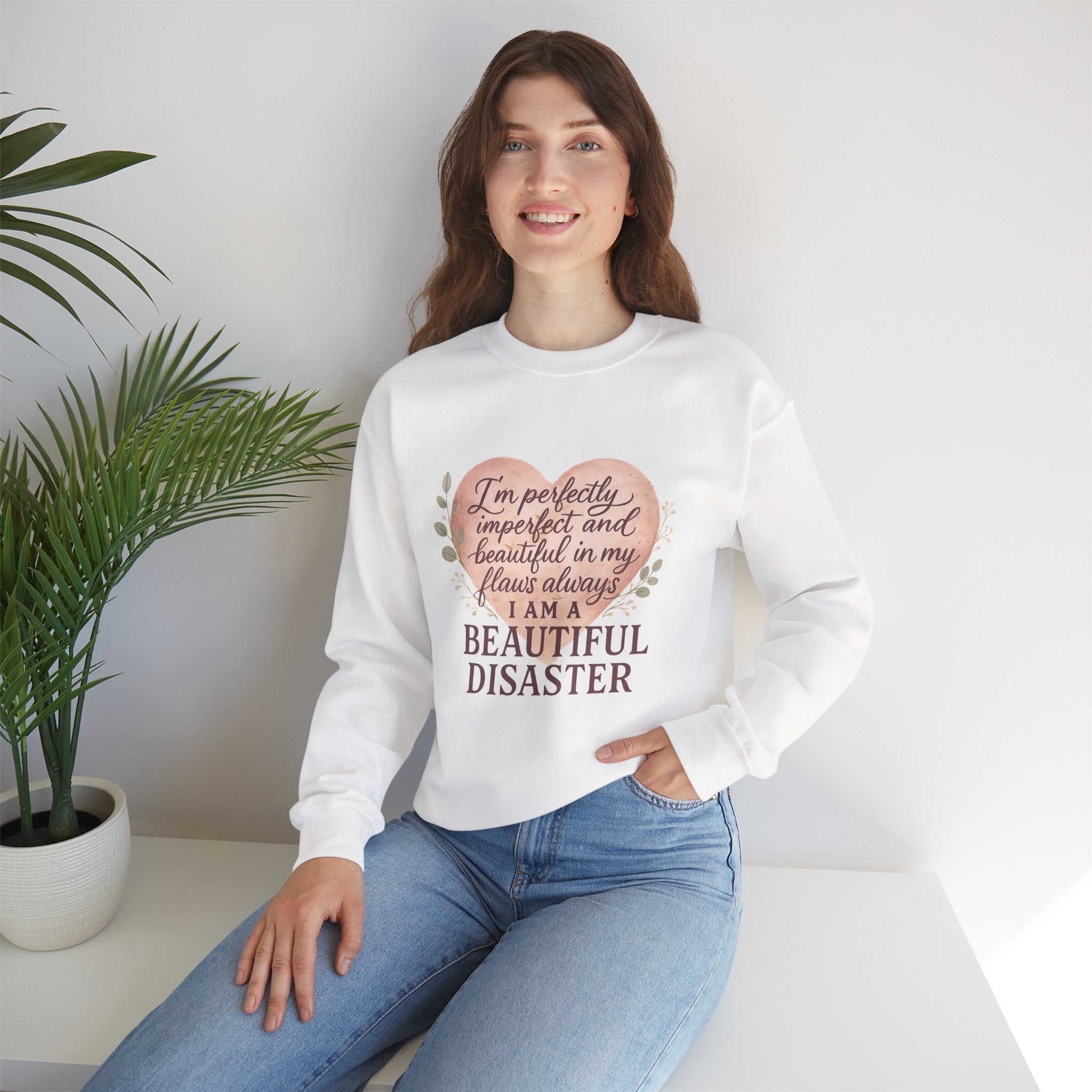Perfectly Imperfect Heart Sweatshirt | Unisex Crewneck | Casual Cozy Gift for Friends | Fall Fashion | Heartbreak Recovery