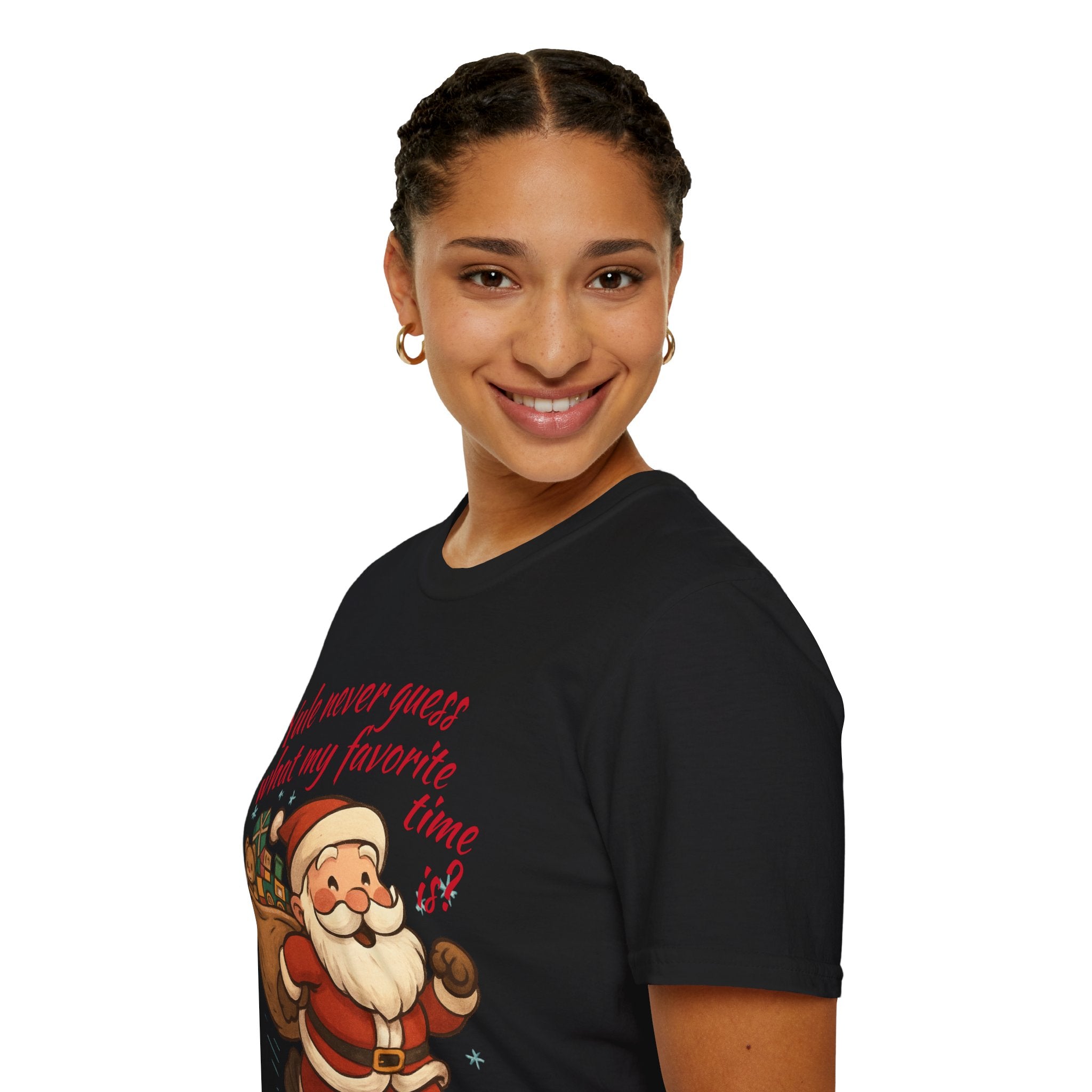 Festive Santa T-Shirt, Funny Christmas Tee, Holiday Apparel, Unisex Gift, Seasonal Humor Shirt, Yule-Themed Clothing