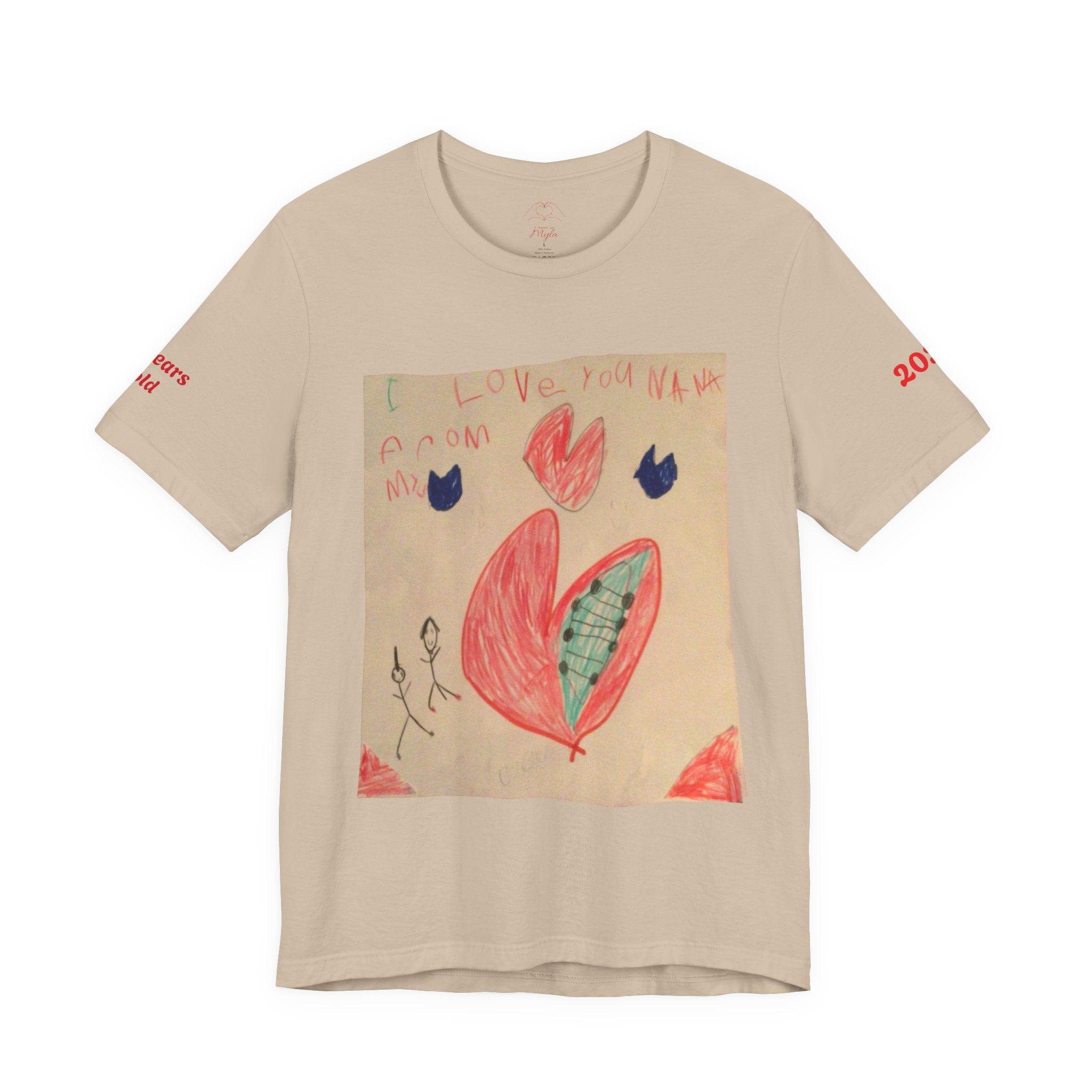 Love You Mom Kids Drawing Tee, Personalize your own Tee, Fun Family Gift, Casual Wear, Cute Birthday Shirt, Kids Art T-Shirt, Heart Design, Unisex Tee