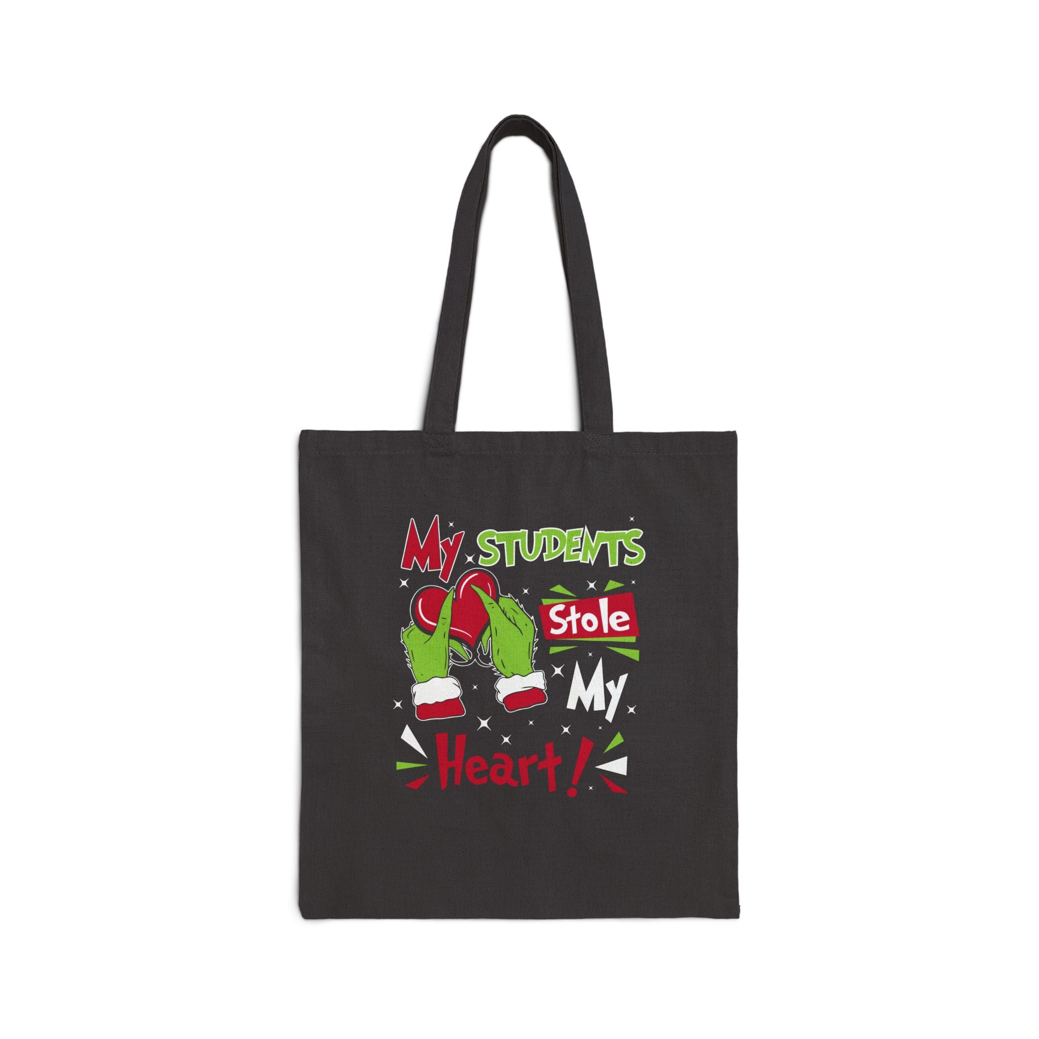 Grinch Teacher Tote Bag, Holiday Gift for Educators, Cute Classroom Bag, Christmas Tote for Students, Teacher Appreciation Gift