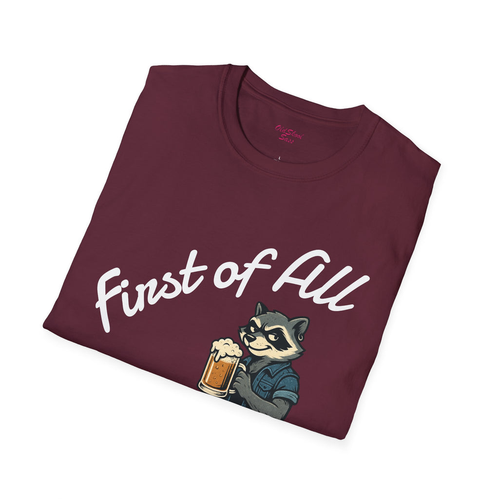 Raccoon Beer Lover T-Shirt, Cute Animal Graphic Tee, Unisex Apparel, Birthday Gift, Casual Wear, Nature Lover Shirt