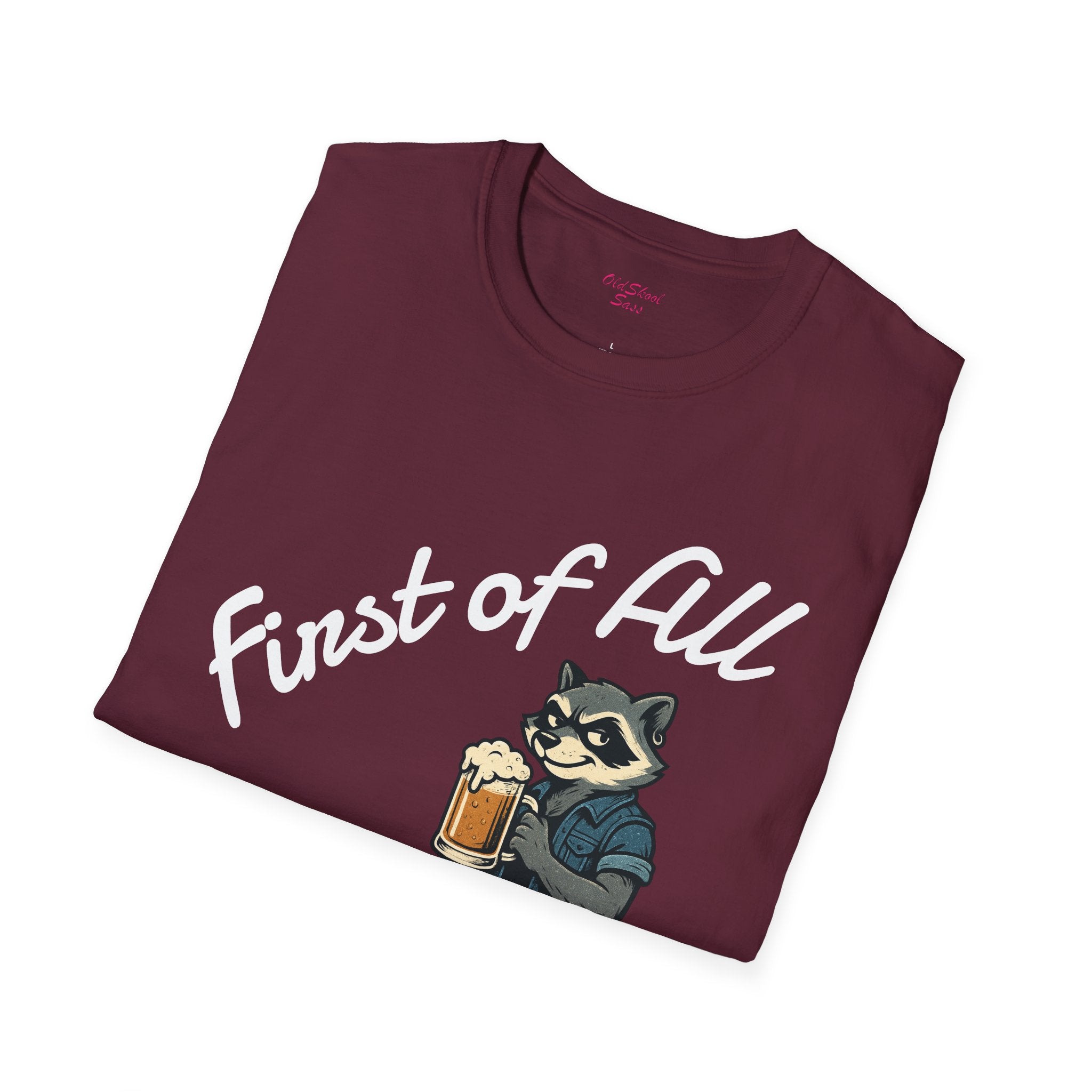 Raccoon Beer Lover T-Shirt, Cute Animal Graphic Tee, Unisex Apparel, Birthday Gift, Casual Wear, Nature Lover Shirt