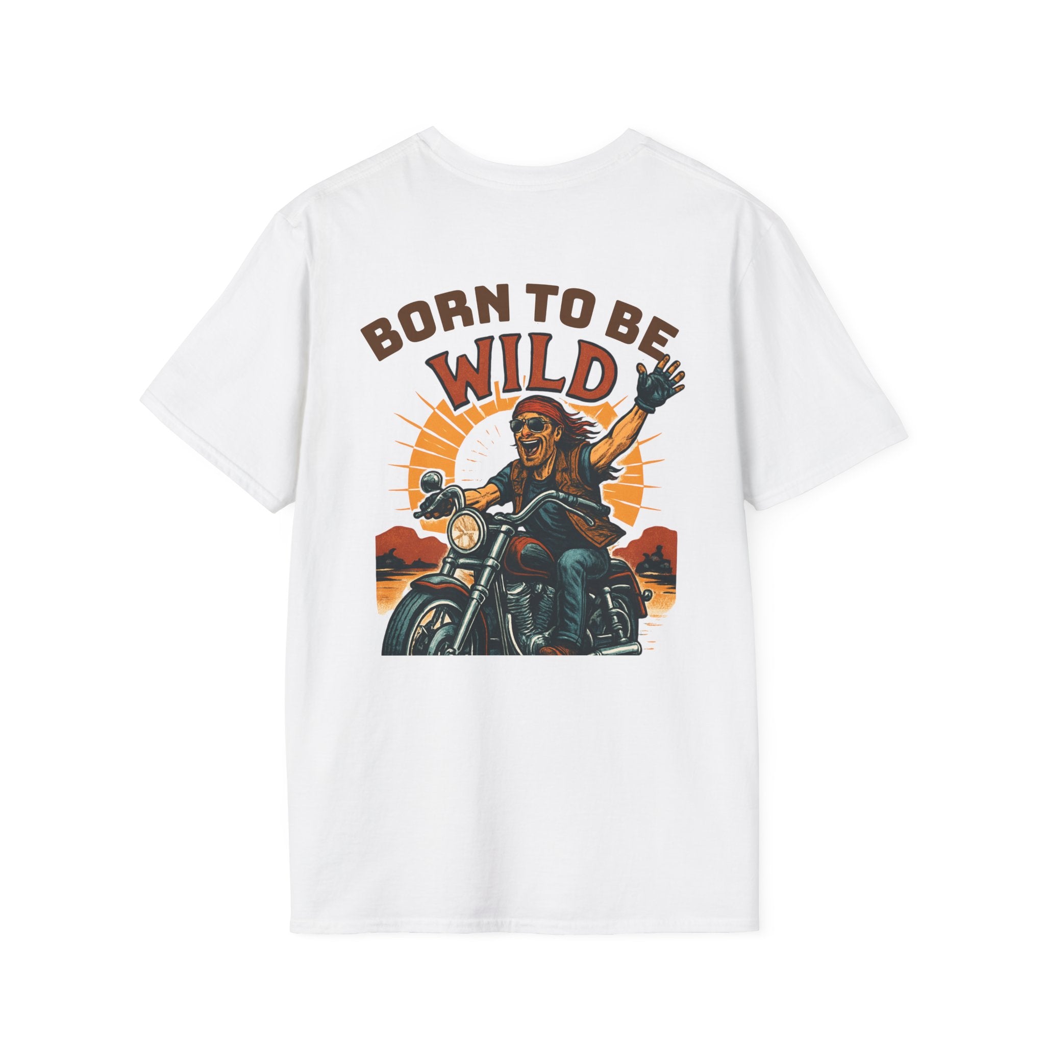Born to Be Wild Unisex Softstyle T-Shirt, Motorcycle Lover Gift, Adventure Shirt, Biker Tee, Casual Wear, Outdoor Fun, Retro Graphic T