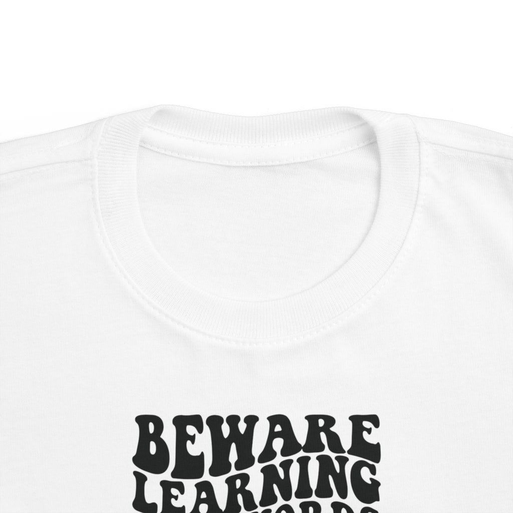 Beware Toddler T-Shirt - Beware Learning Bad Words, Cute Kids Tee, Funny Toddler Gift, Trendy Kids Apparel, Playful T-Shirt