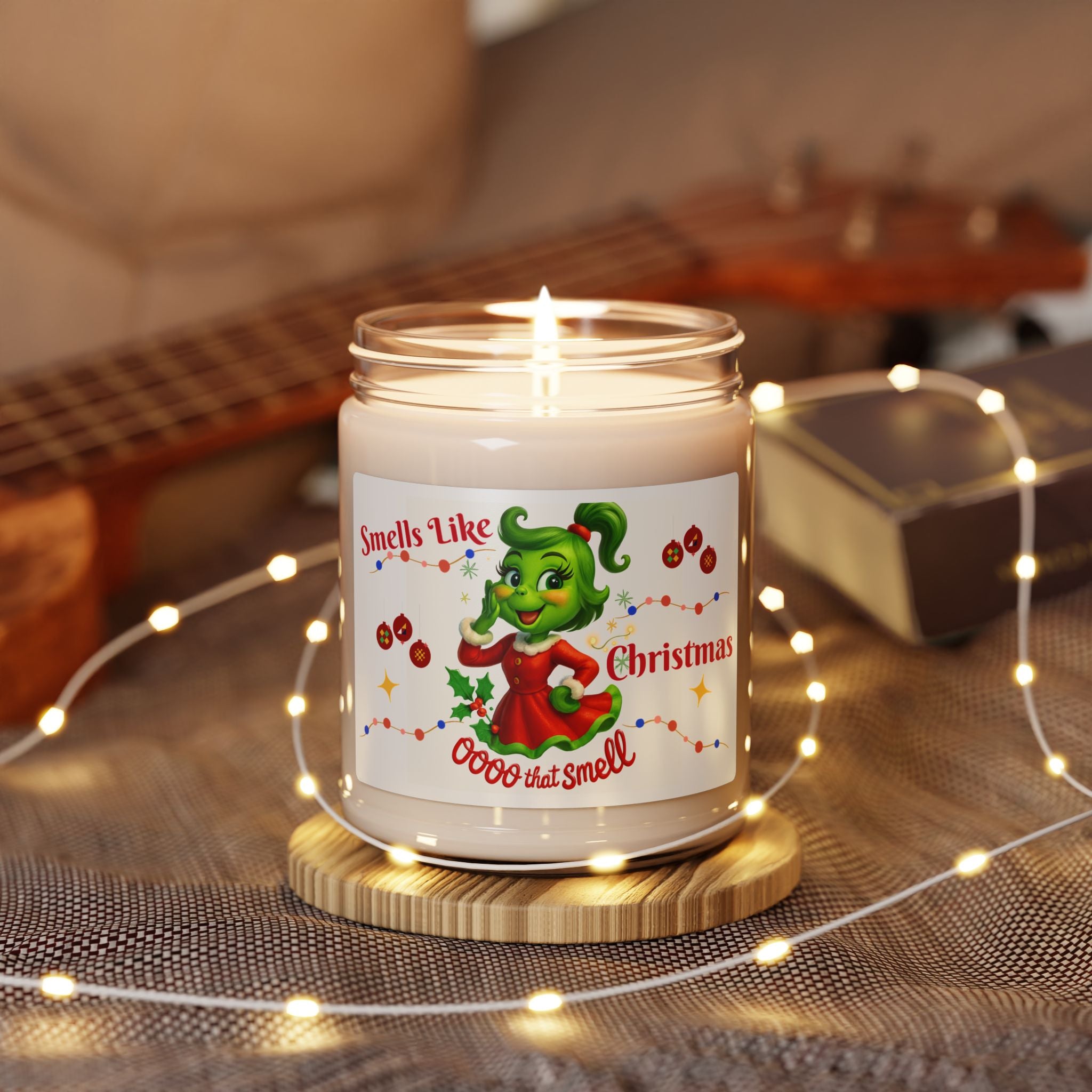 Festive Scented Candle, Holiday Gift, Seasonal Decor, Christmas Home Fragrance, Grinch Inspired Candle, Cozy Atmosphere, Aromatherapy