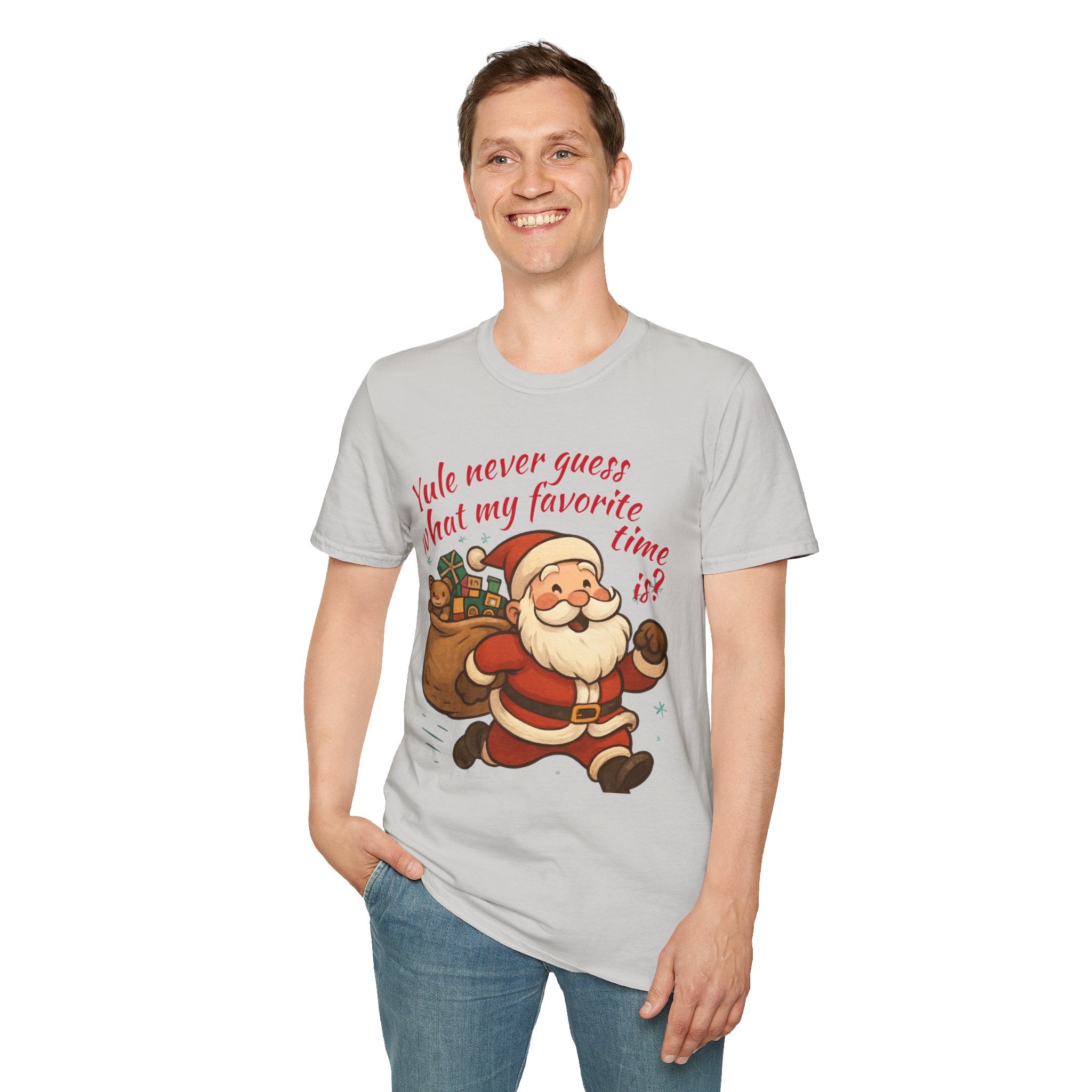 Festive Santa T-Shirt, Funny Christmas Tee, Holiday Apparel, Unisex Gift, Seasonal Humor Shirt, Yule-Themed Clothing