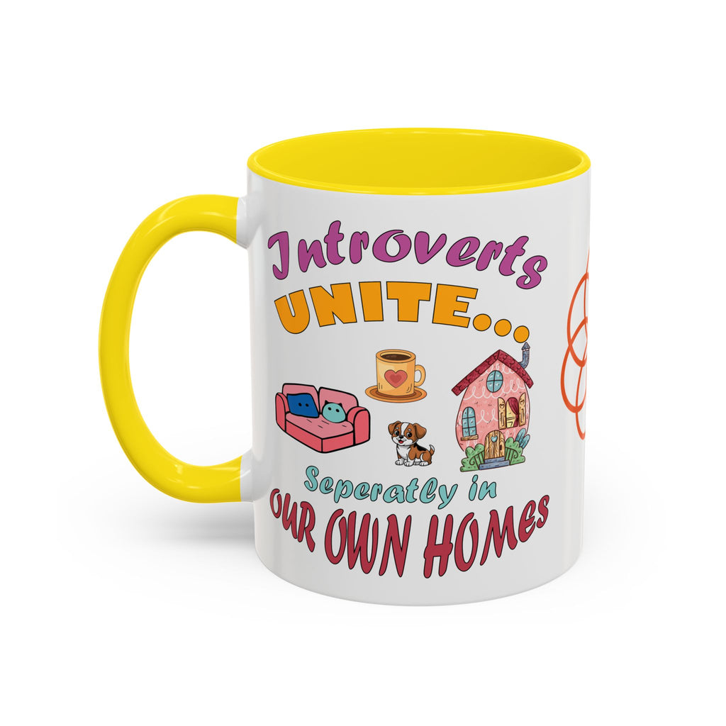 Introverts Unite Coffee Mug | Black Accent Mug for Coffee Lovers | Perfect Gift for Introverts | Home Office Decor | Fun Mug for Tea