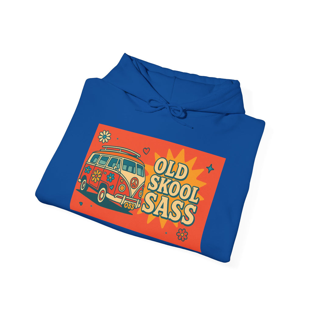 Retro Van Hoodie - Old Skool Sass Sweatshirt, Stylish Gift for Friends, Cozy Casual Wear, Hipster Fashion, Festival Clothing