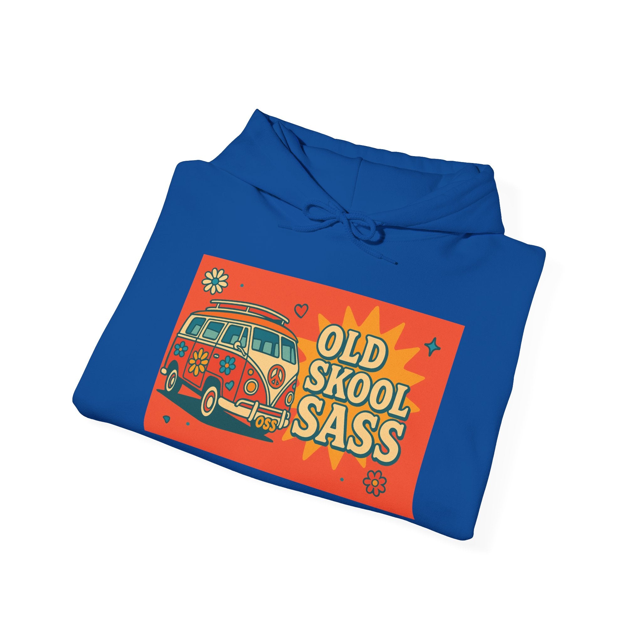Retro Van Hoodie - Old Skool Sass Sweatshirt, Stylish Gift for Friends, Cozy Casual Wear, Hipster Fashion, Festival Clothing