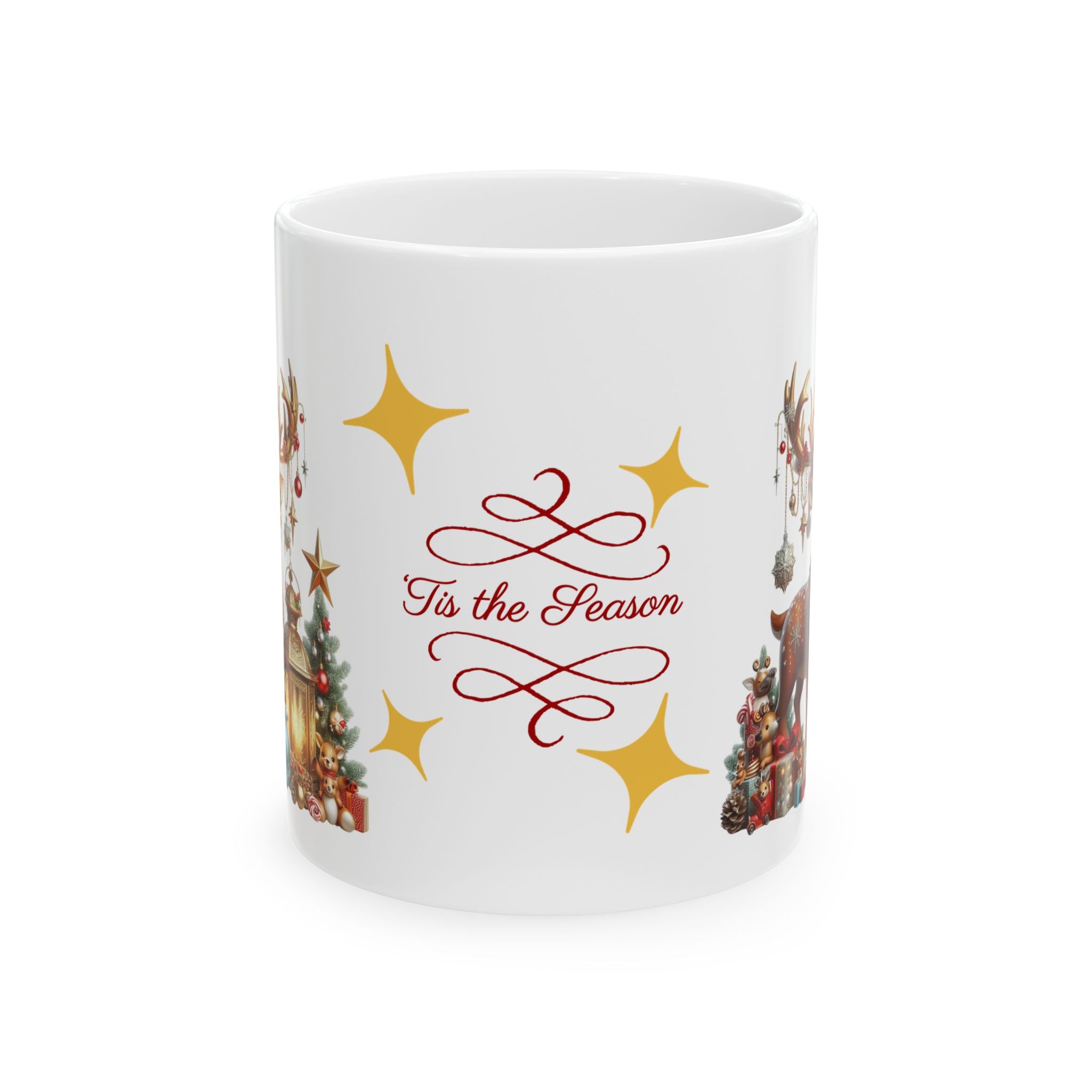 Festive Ceramic Mug - 'Tis the Season | Holiday Gift, Coffee Cup, Xmas Decor, Christmas Mug, Seasonal Beverage