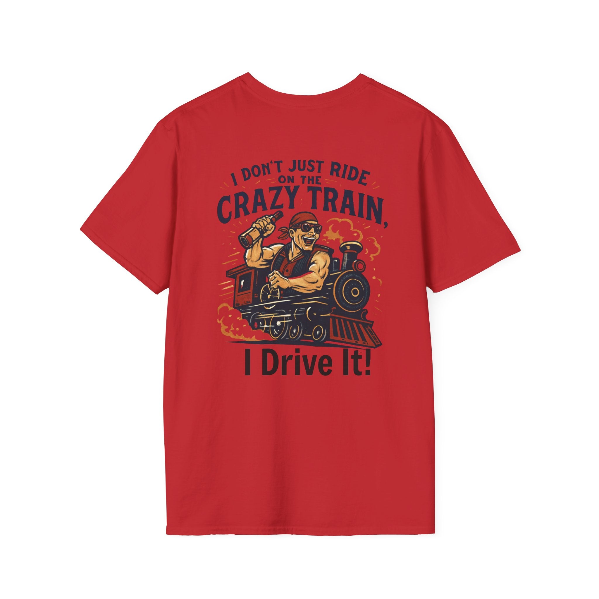 Crazy Train Unisex Softstyle T-Shirt, Perfect for Train Lovers, Unique Gift for Him/Her, Casual Wear, Fun Graphic Tee