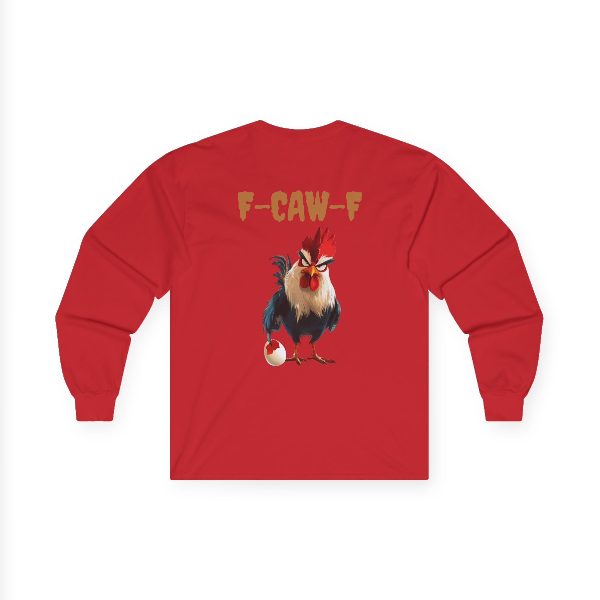 F-Caw-F Rooster Long Sleeve Tee, Funny Chicken Shirt, Unisex Graphic Tee, Farmhouse Apparel, Gift for Chicken Lover