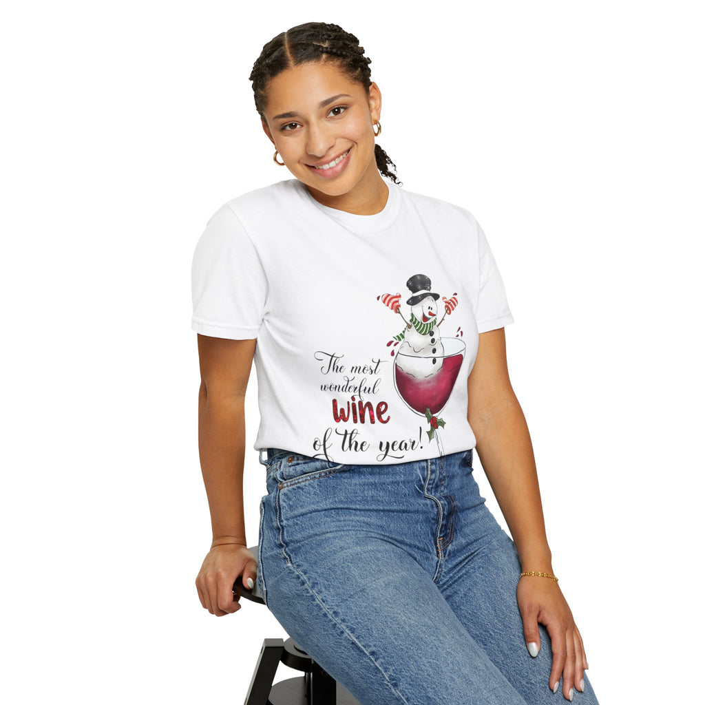 Festive Wine Lover T-Shirt, Holiday Apparel, Christmas Gift, Unisex Tee, Funny Wine Shirt, Winter Celebration Wear