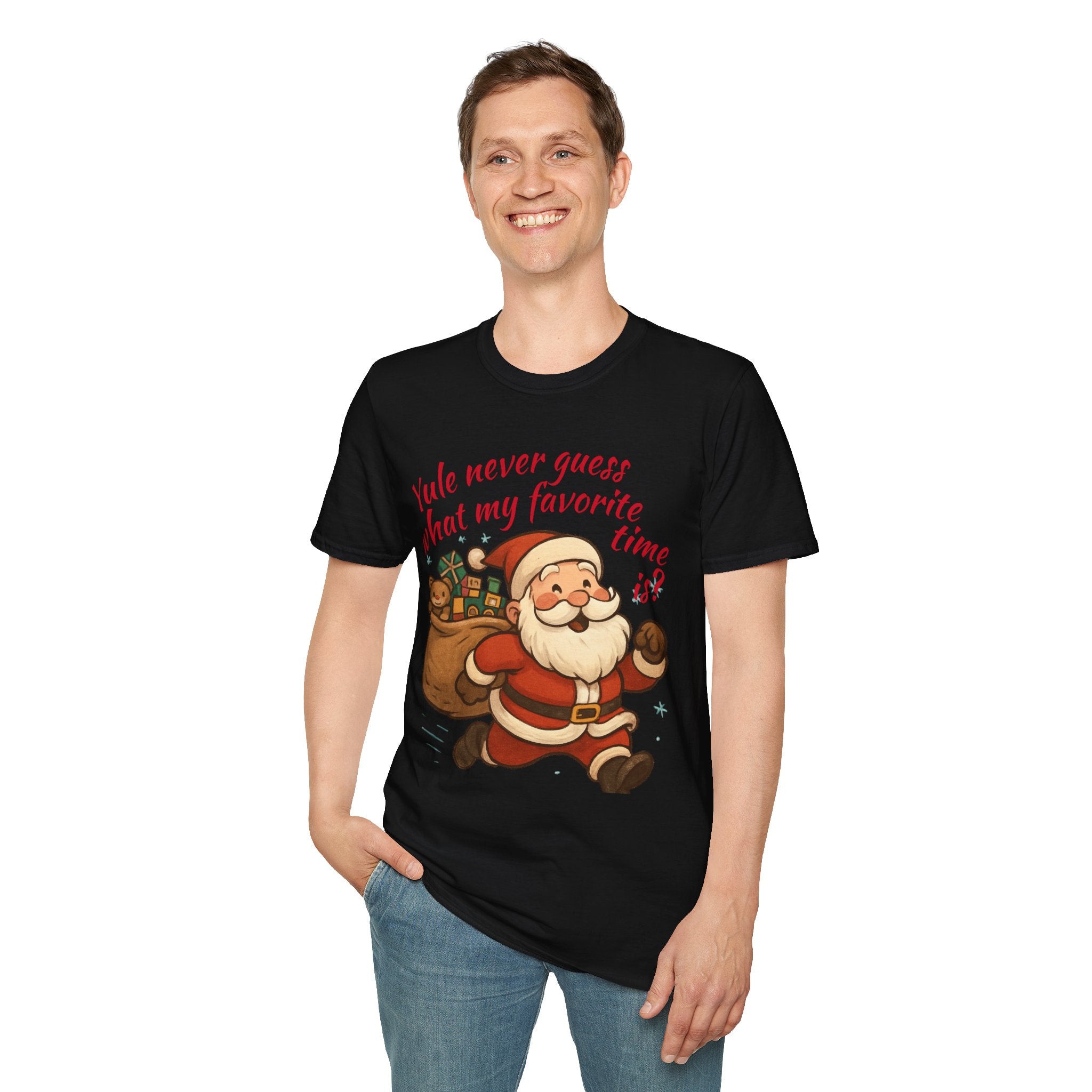 Festive Santa T-Shirt, Funny Christmas Tee, Holiday Apparel, Unisex Gift, Seasonal Humor Shirt, Yule-Themed Clothing