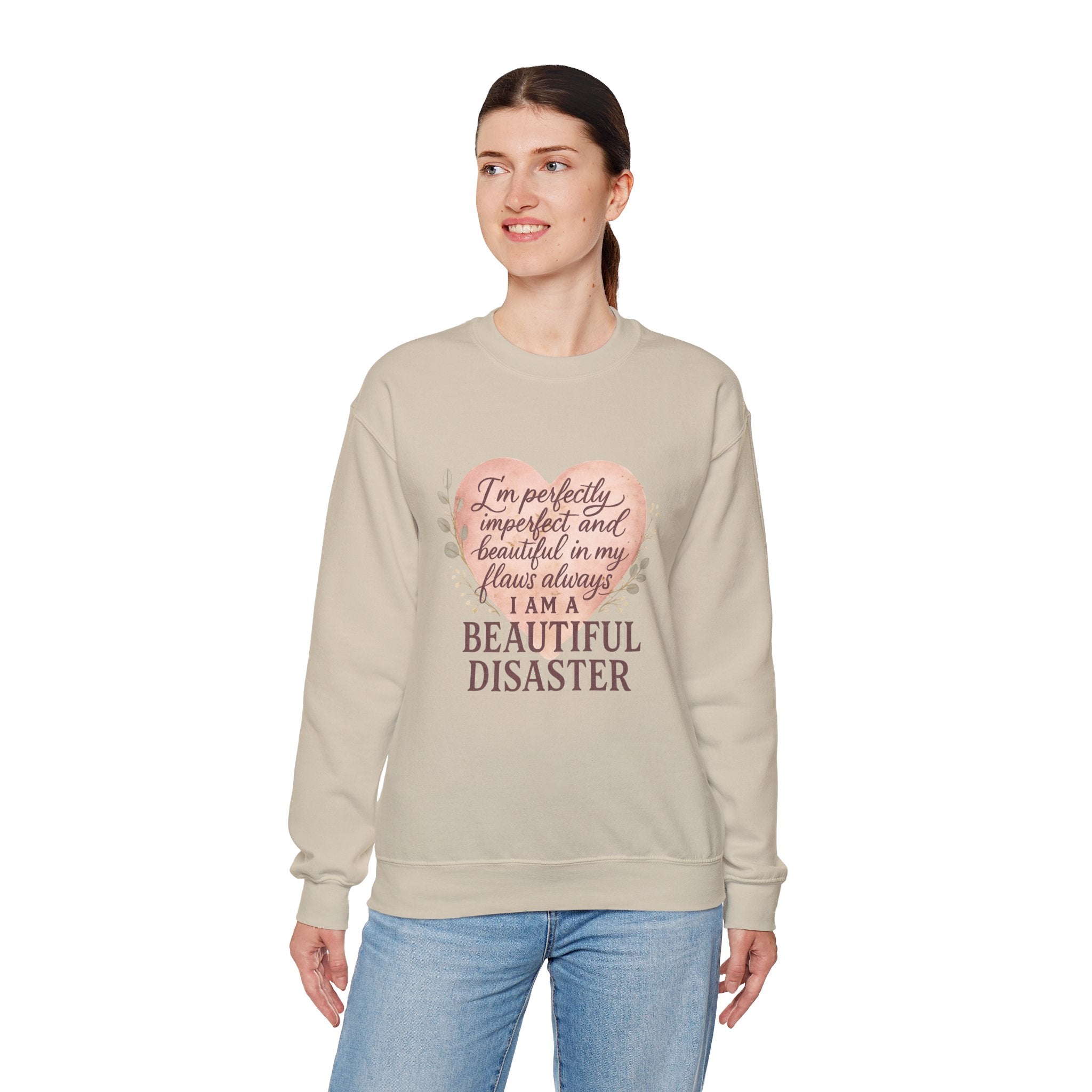 Perfectly Imperfect Heart Sweatshirt | Unisex Crewneck | Casual Cozy Gift for Friends | Fall Fashion | Heartbreak Recovery