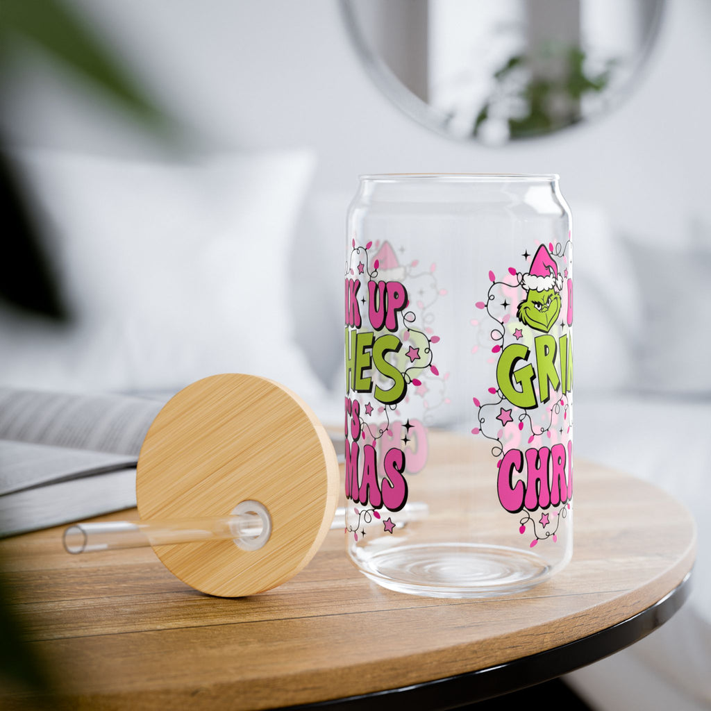 Grinch-Inspired Sipper Glass – 16oz, Fun Holiday Drinkware, Christmas Gift, Grinch Lover Mug, Eco-Friendly Beverage Bottle, Festive [...]