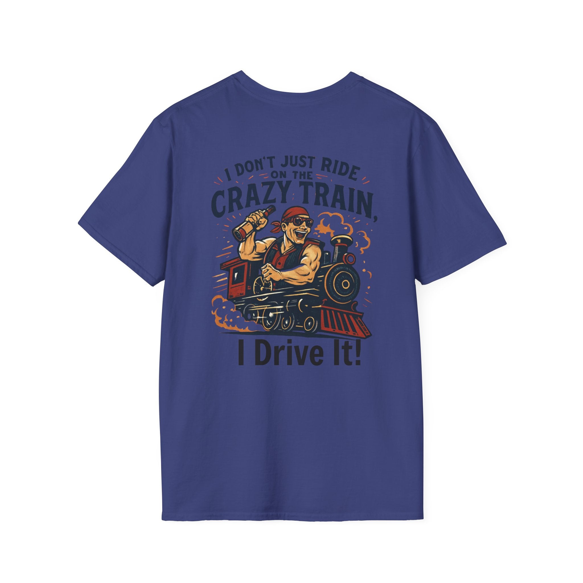 Crazy Train Unisex Softstyle T-Shirt, Perfect for Train Lovers, Unique Gift for Him/Her, Casual Wear, Fun Graphic Tee