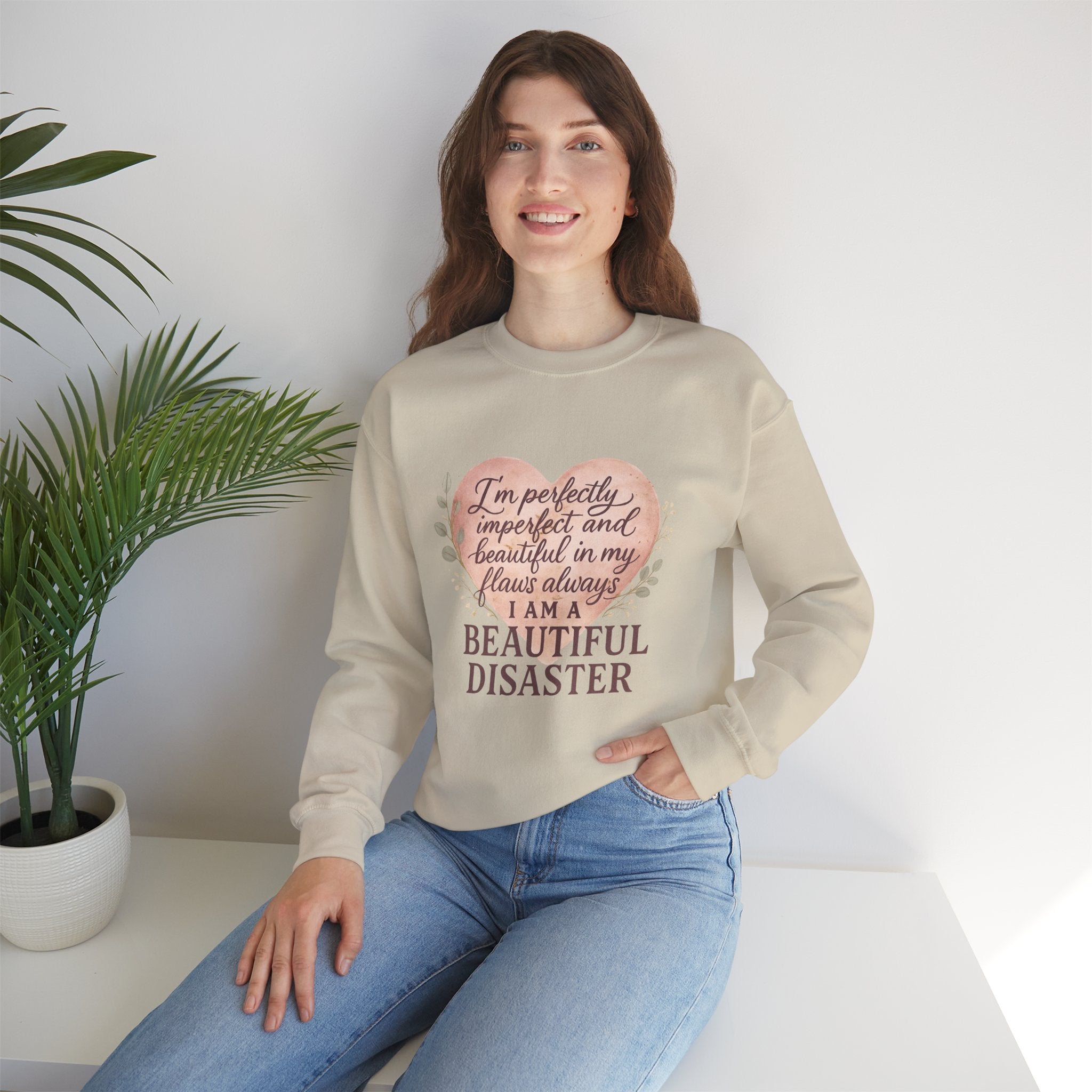 Perfectly Imperfect Heart Sweatshirt | Unisex Crewneck | Casual Cozy Gift for Friends | Fall Fashion | Heartbreak Recovery