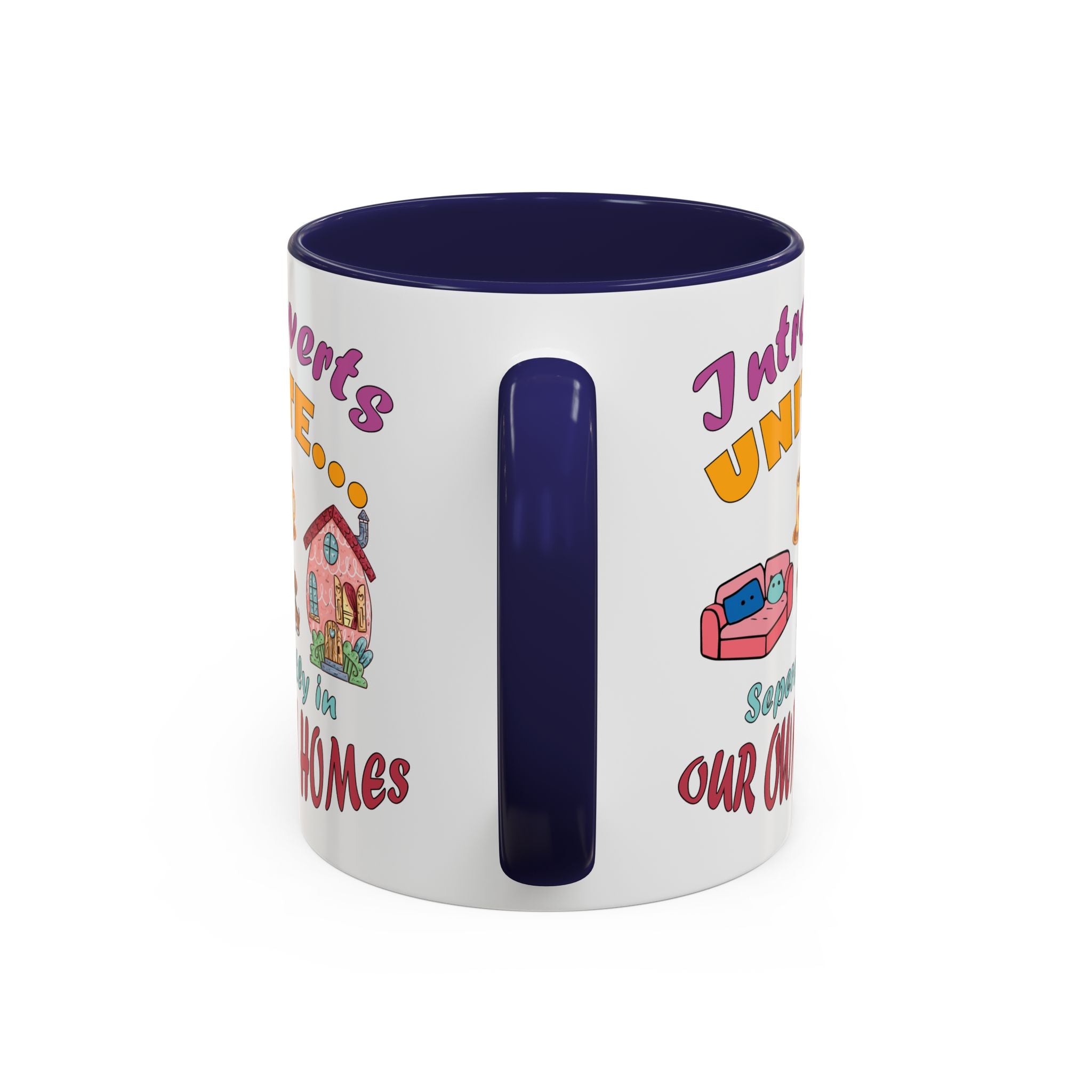 Introverts Unite Coffee Mug | Black Accent Mug for Coffee Lovers | Perfect Gift for Introverts | Home Office Decor | Fun Mug for Tea