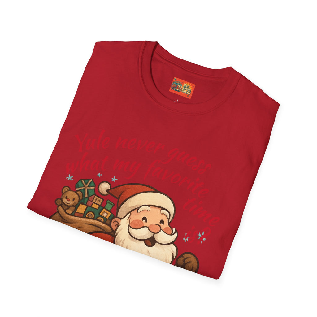 Festive Santa T-Shirt, Funny Christmas Tee, Holiday Apparel, Unisex Gift, Seasonal Humor Shirt, Yule-Themed Clothing