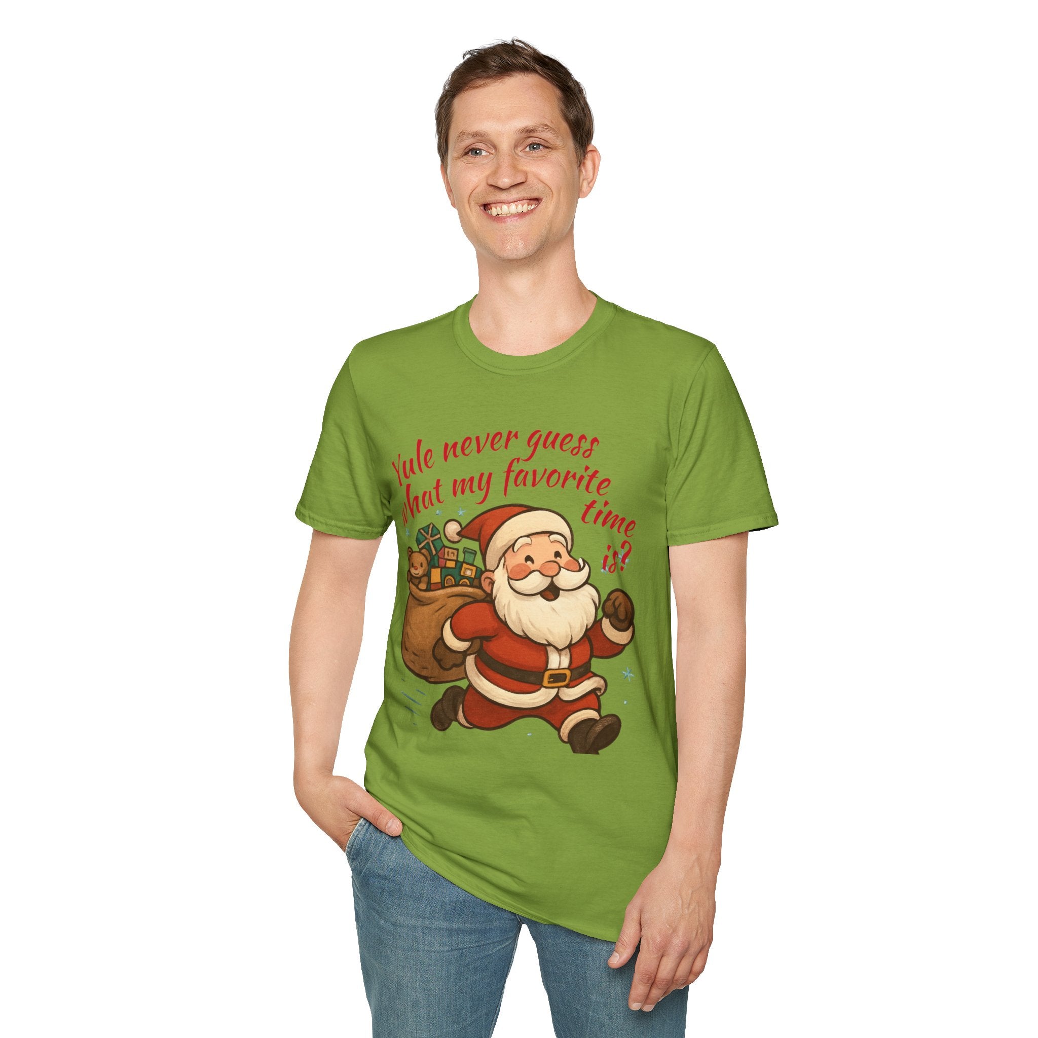 Festive Santa T-Shirt, Funny Christmas Tee, Holiday Apparel, Unisex Gift, Seasonal Humor Shirt, Yule-Themed Clothing