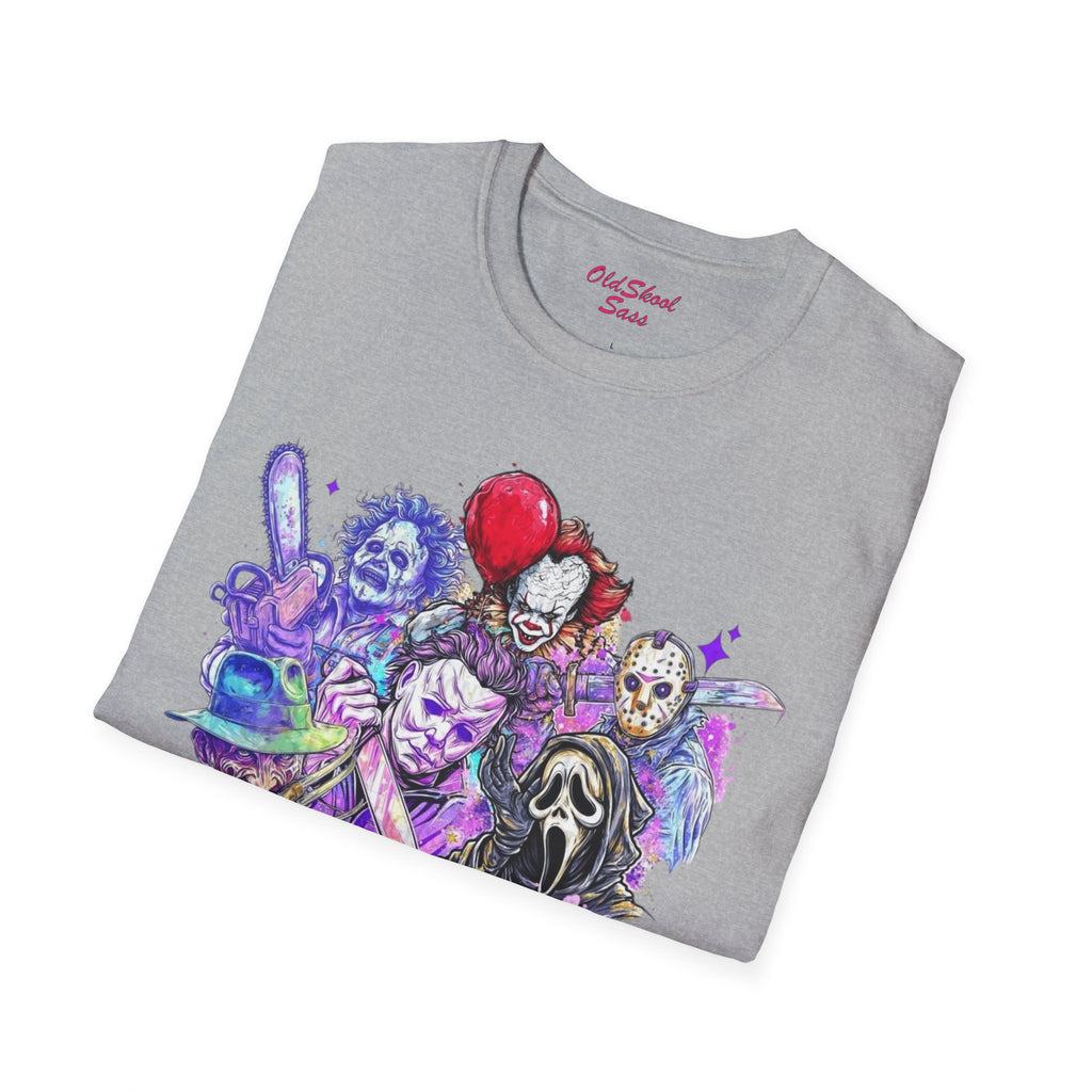 Unisex Horror Themed T-Shirt, Horror Lover Gift, Halloween Costume Tee, Spooky Graphic Tee, Gothic Apparel, Horror Fan Shirt