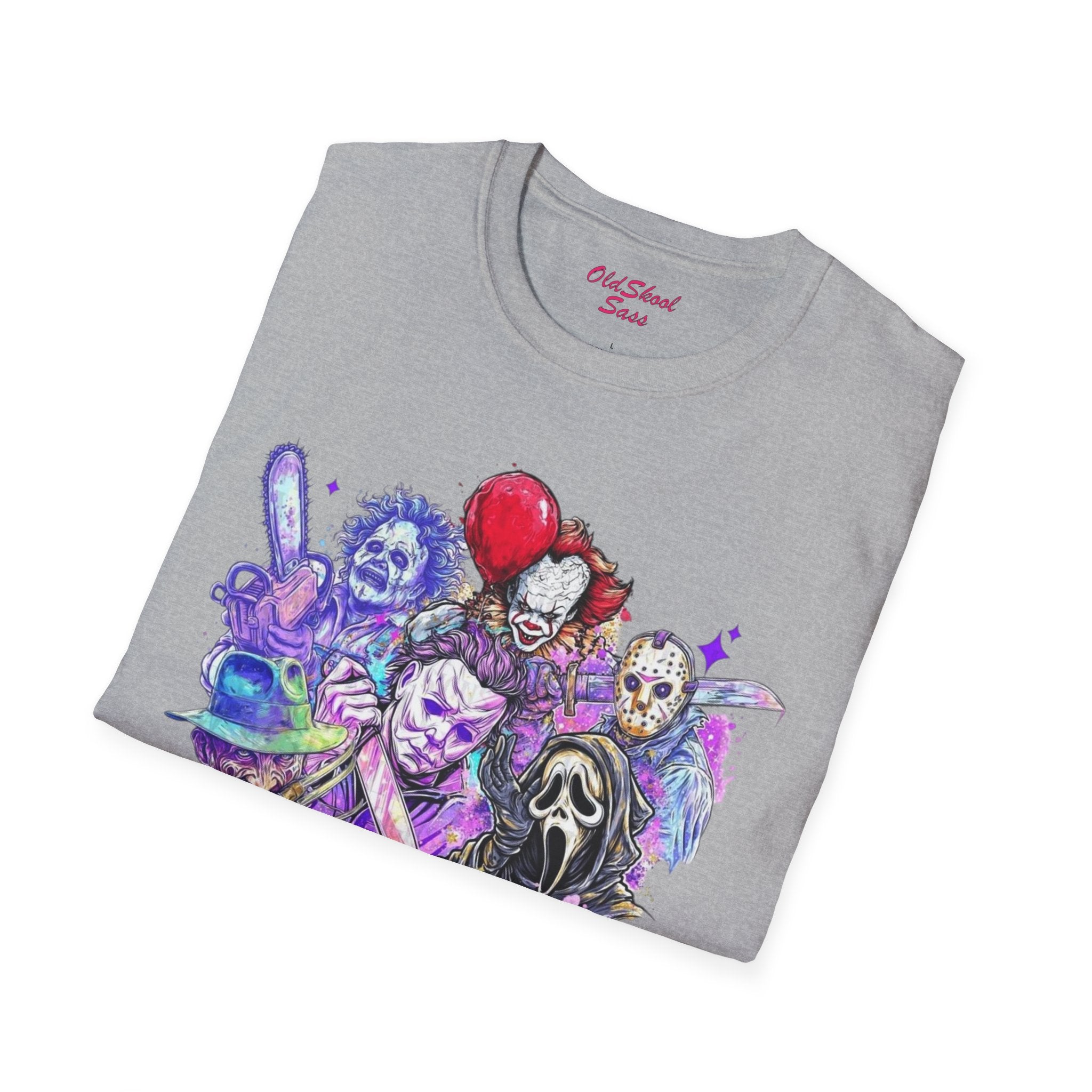 Unisex Horror Themed T-Shirt, Horror Lover Gift, Halloween Costume Tee, Spooky Graphic Tee, Gothic Apparel, Horror Fan Shirt