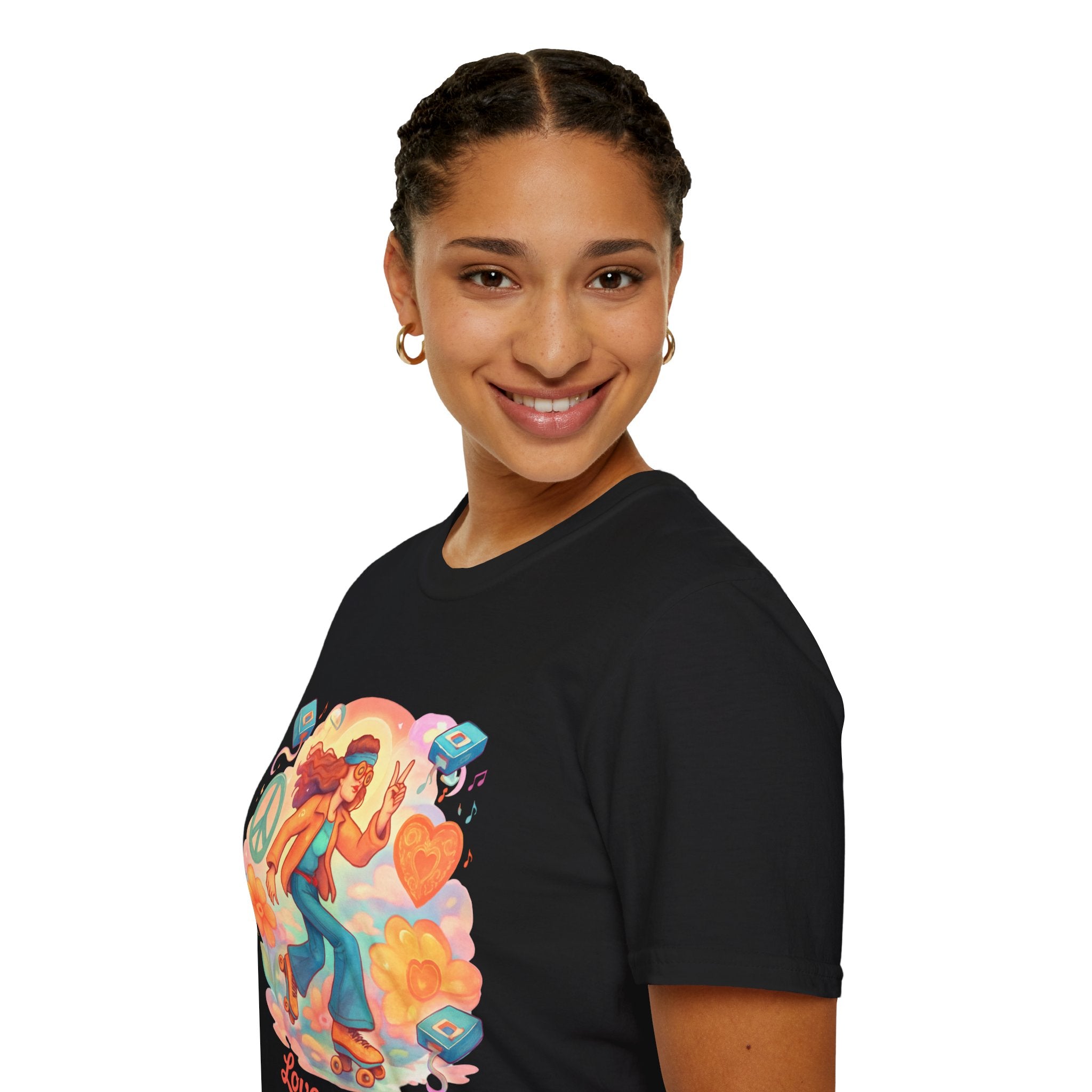 Retro Love & Peace Graphic Tee, Unisex T-Shirt, Vintage Style Shirt, 70s Inspired Apparel, Peace Sign Clothing, Festival Outfit
