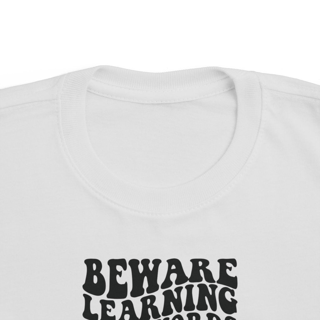 Beware Toddler T-Shirt - Beware Learning Bad Words, Cute Kids Tee, Funny Toddler Gift, Trendy Kids Apparel, Playful T-Shirt