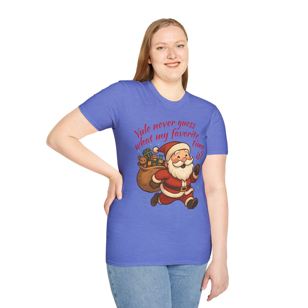 Festive Santa T-Shirt, Funny Christmas Tee, Holiday Apparel, Unisex Gift, Seasonal Humor Shirt, Yule-Themed Clothing