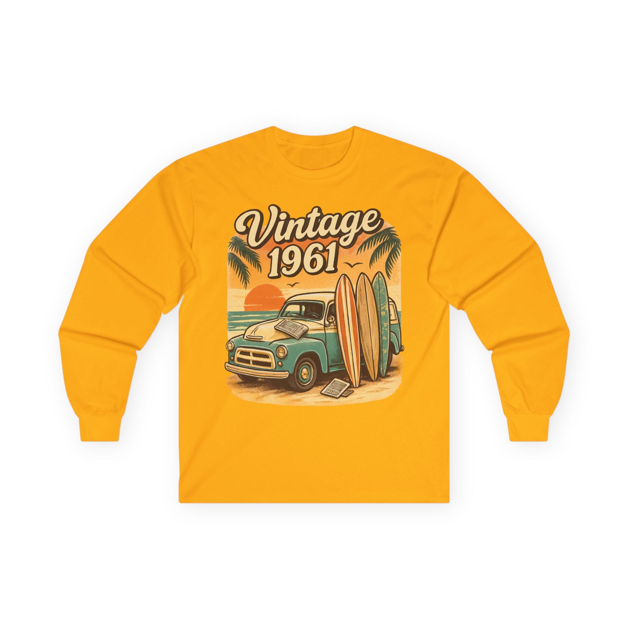 Vintage Surfing Long Sleeve Tee for Beach Lovers, Summer Vibes, Retro Apparel, Gift for Surfers, Beach Party, Casual Style