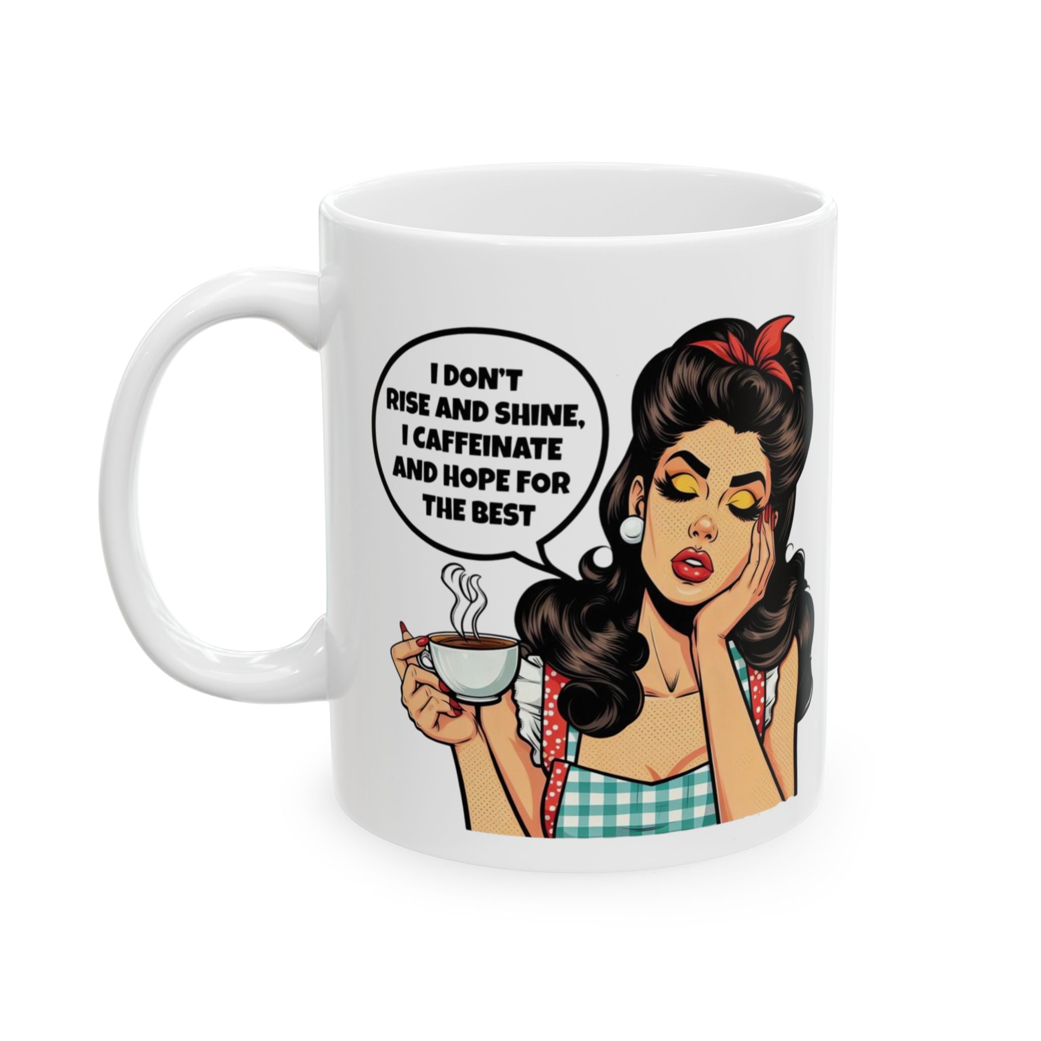 Retro-Inspired Ceramic Mug with Sassy Quotes, Funny Coffee Mug, Gift for Her, Kitchen Decor, Ideal for Birthdays and Holidays